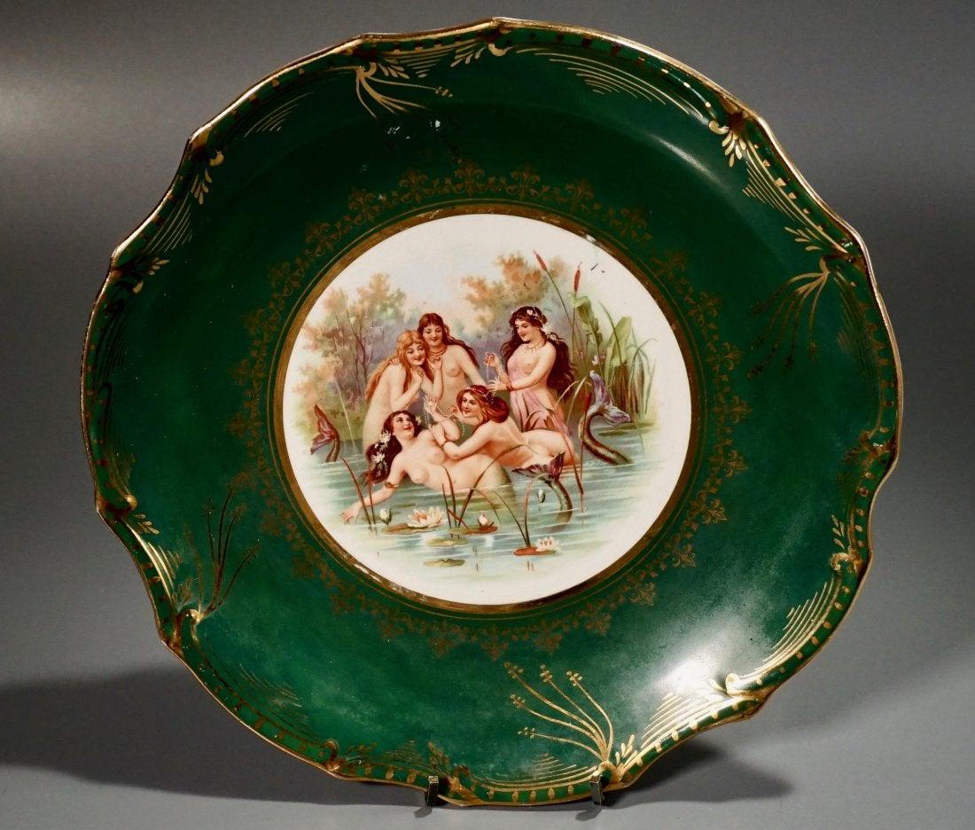 Antique China Mermaid Nymph Cabinet Plate Late 19th Cen (1 of 3)