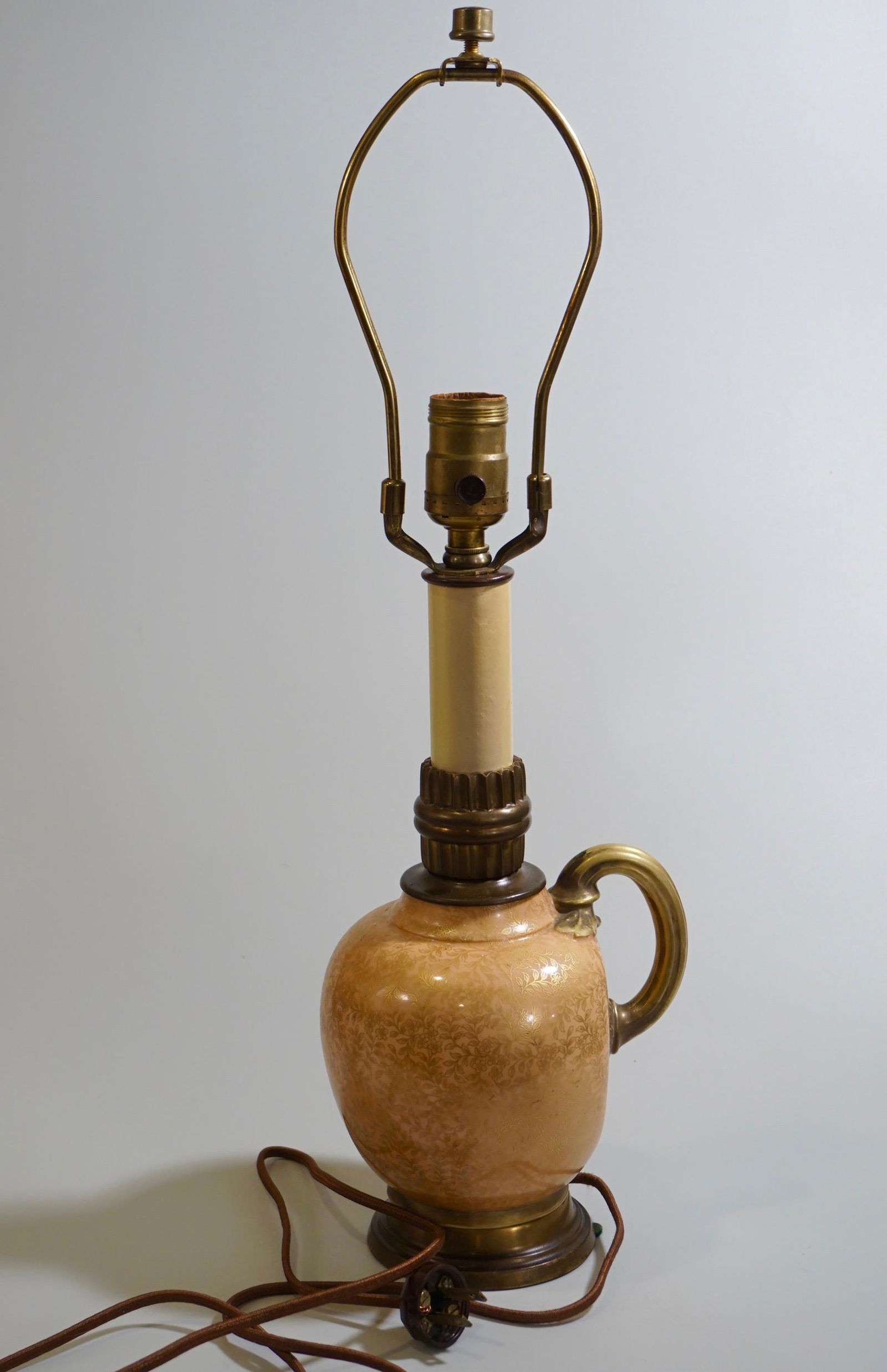 Oriental Style Vase Boudoir Lamp Original Shad (1 of 7)