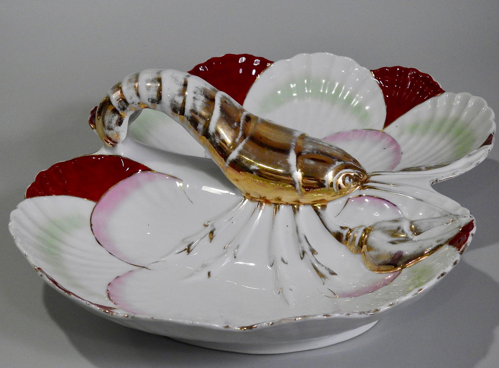 Antique Lobster Seashell Divided Dish Germany (1 of 6)