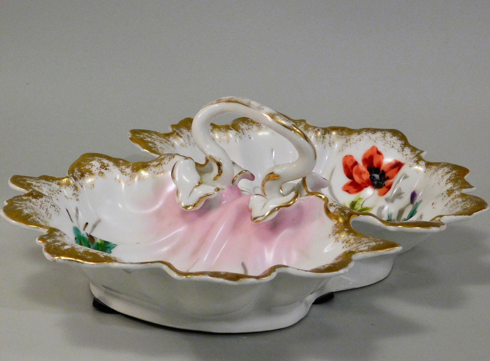 Antique German Scalloped Porcelain Divided Dish C. (1 of 8)