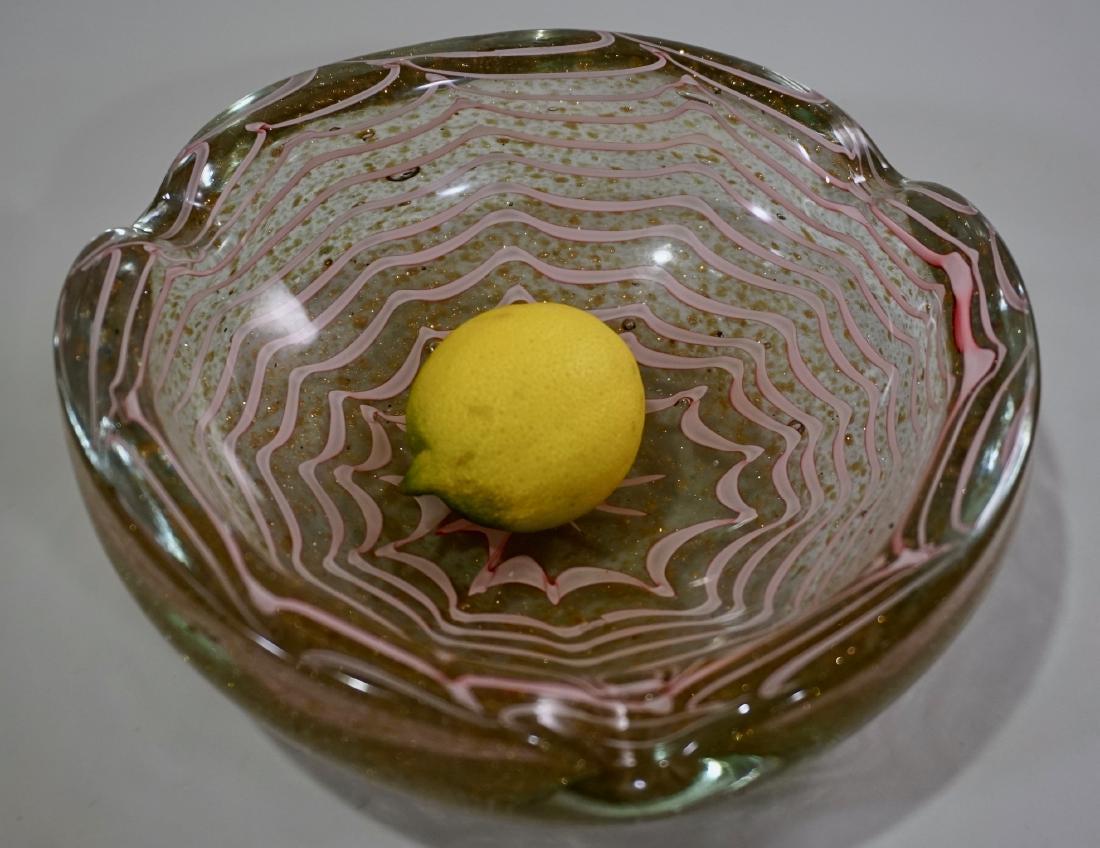 Mid Century Pink Spider Web Murano Glass Gold Flecks (1 of 7)