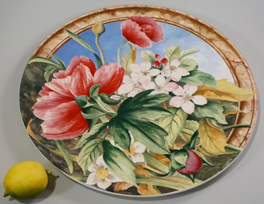 Gien Volupte French Cake Platter Country Garden Floral: Gien Volupte French Cake Platter Country Garden Floral Plate Approximately 11 15/16 inches in diameter.