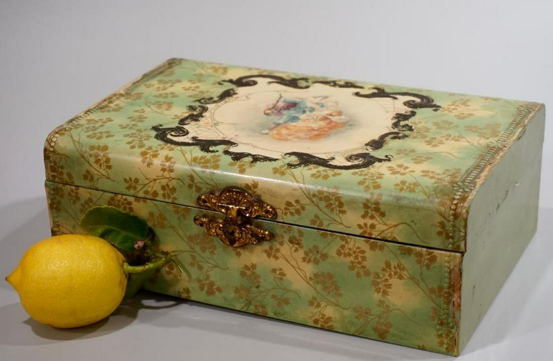 Antique Victorian Jewelry Vanity Box Courting Scene (1 of 7)