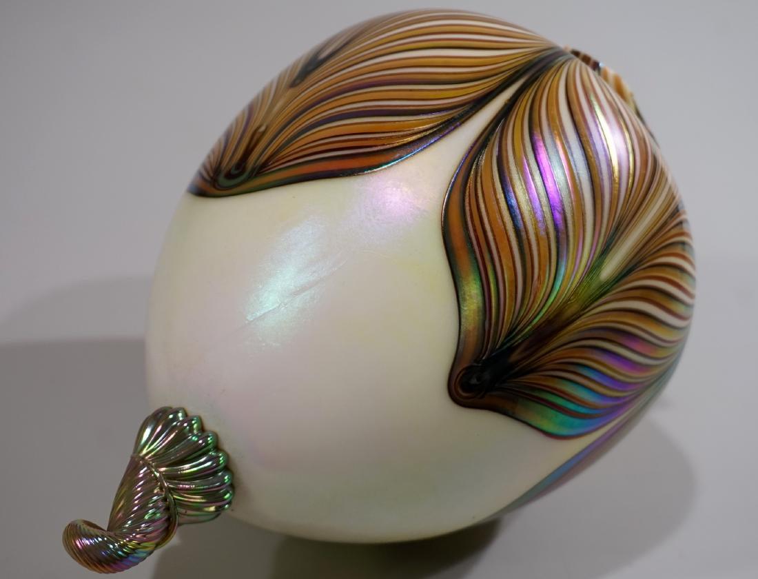 Antique Blown Egg Lamp Shade Pulled Feather Iridescent (1 of 7)