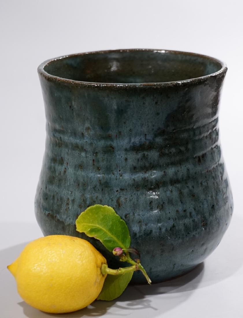 California Pottery Crock Mid Century Studio Blue Glaze (1 of 5)