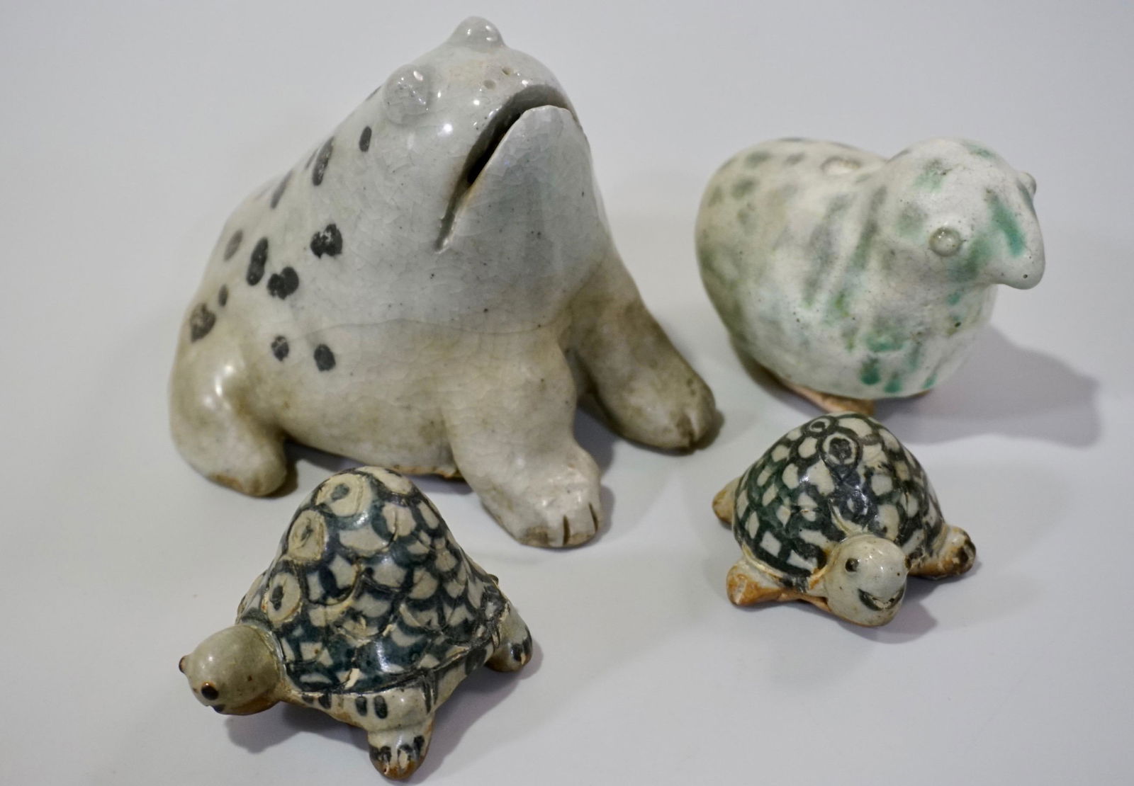 Mid Century Studio Ceramic Frog Turtles Bird Figurines (1 of 8)