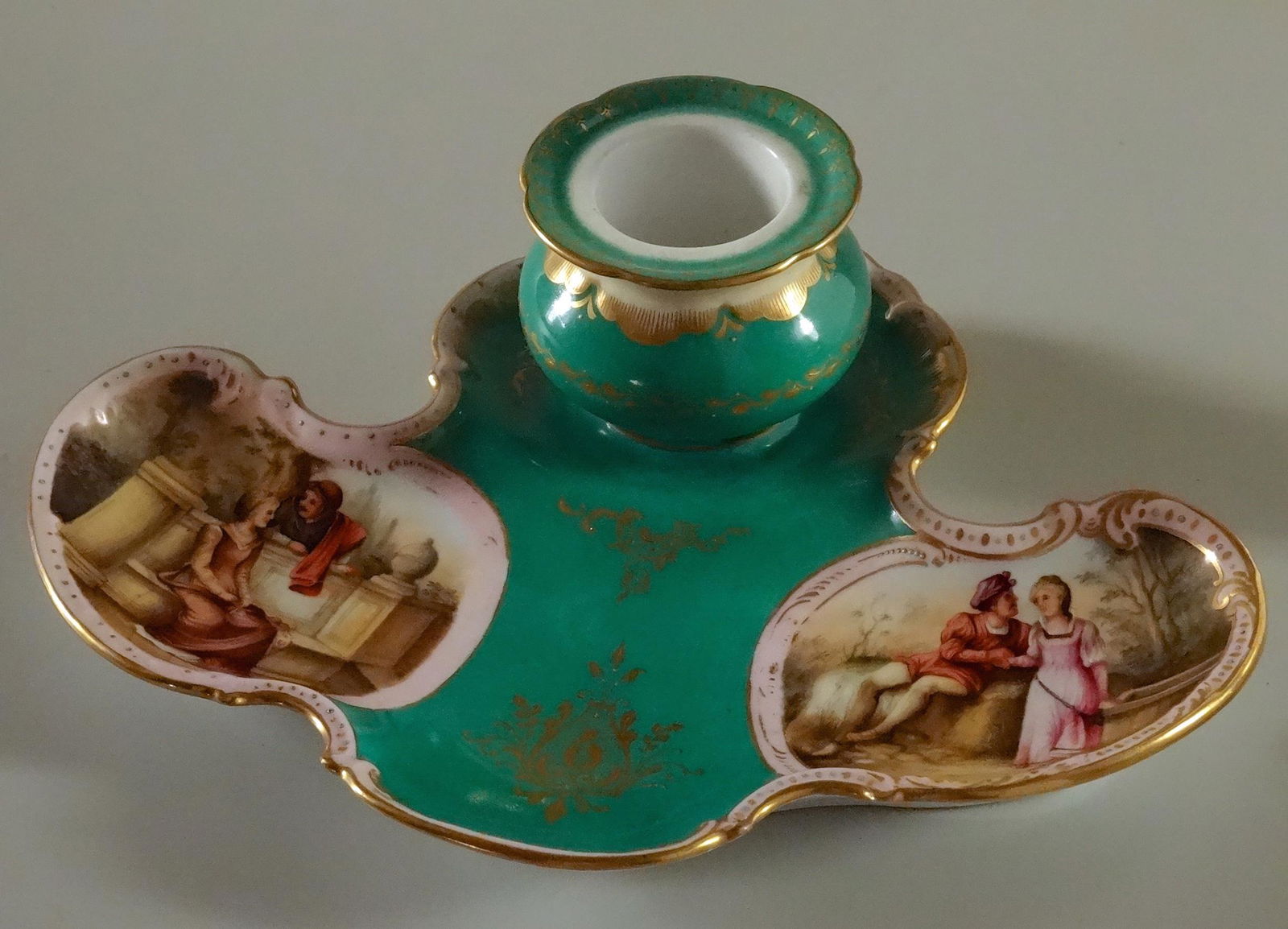 Old Vienna Hand Painted Porcelain Inkwell (1 of 8)