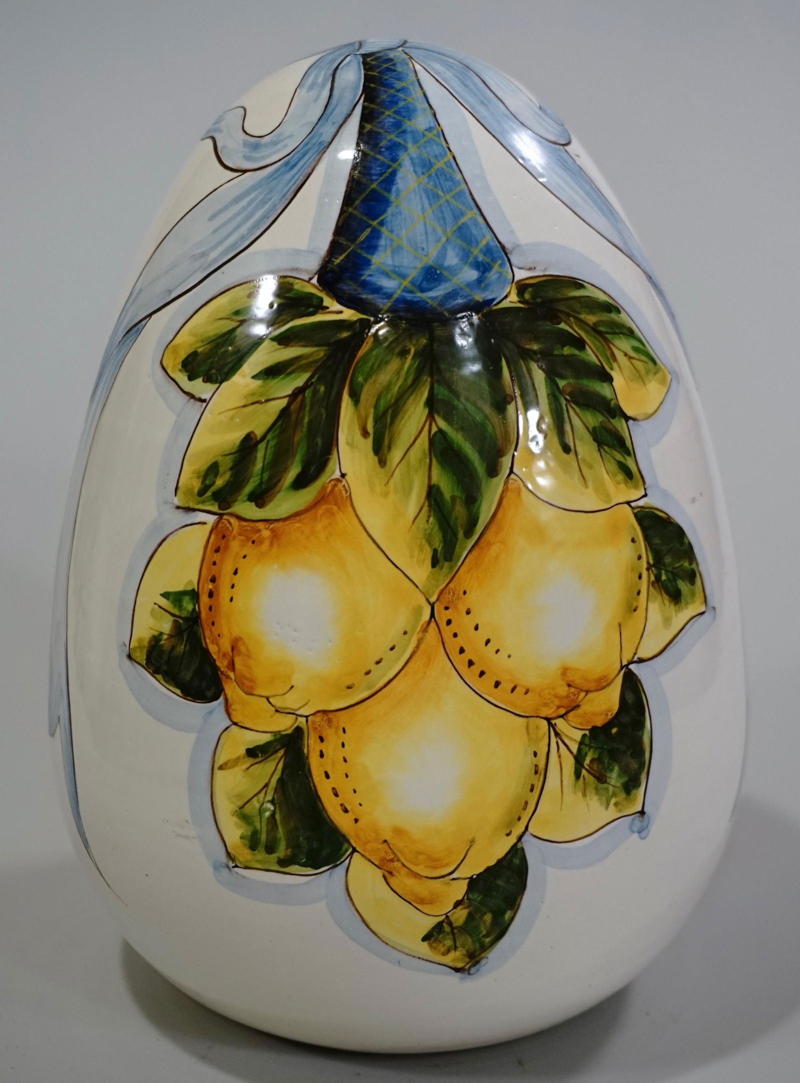 Limoni Egg Italian Pottery Large Hand Painted Ceramic (1 of 5)