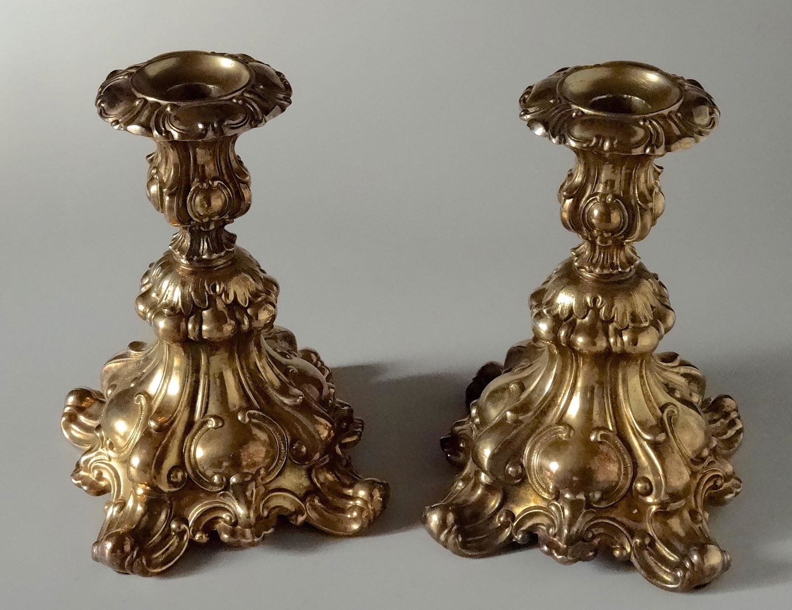Baroque Gilded Candleholders Wm Rogers Star and Eagle (1 of 8)