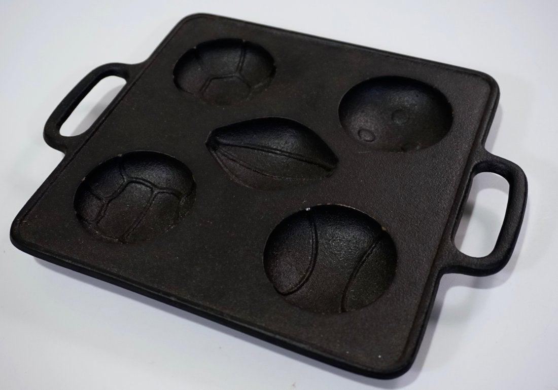 Japanese Cast Iron Football Takoyaki Plate Sport Ball (1 of 5)