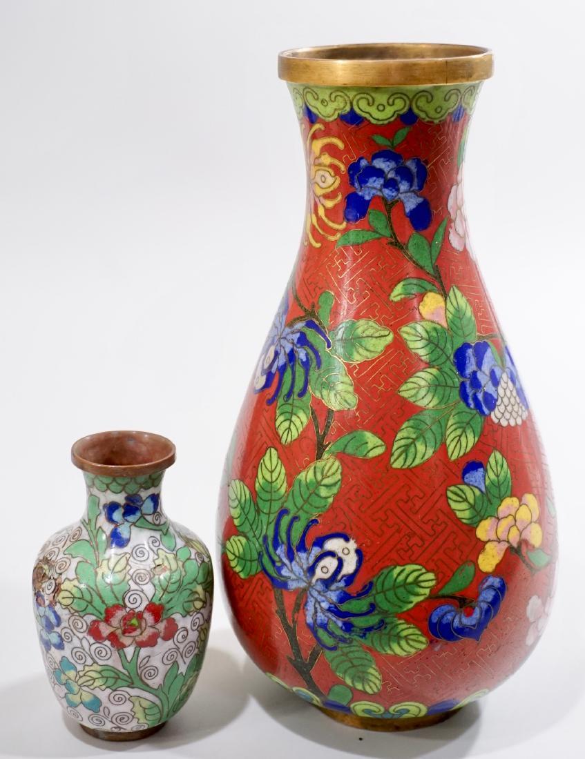Cloisonne Enamel Vase Lot of 2 Oriental Vases As Is (1 of 6)