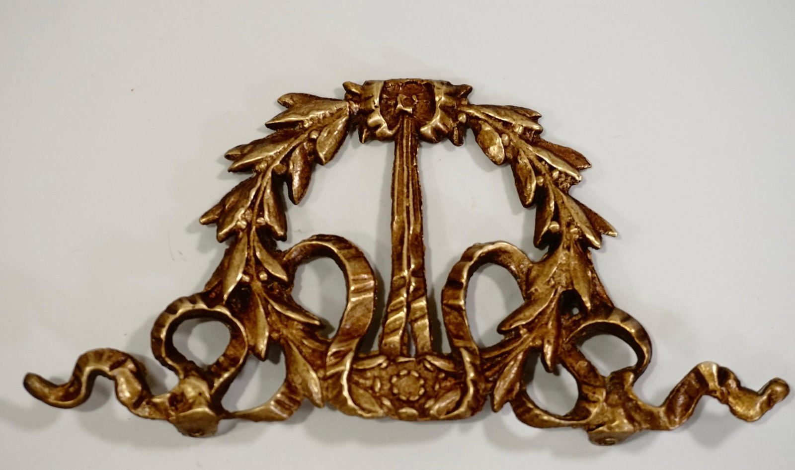 Brass Bow Applique Salvage Part Clock Topper Furniture: Brass Bow Applique Salvage Part Clock Topper Furniture Embellishment Approximately 4 9/16 x 8 9/16 inches.