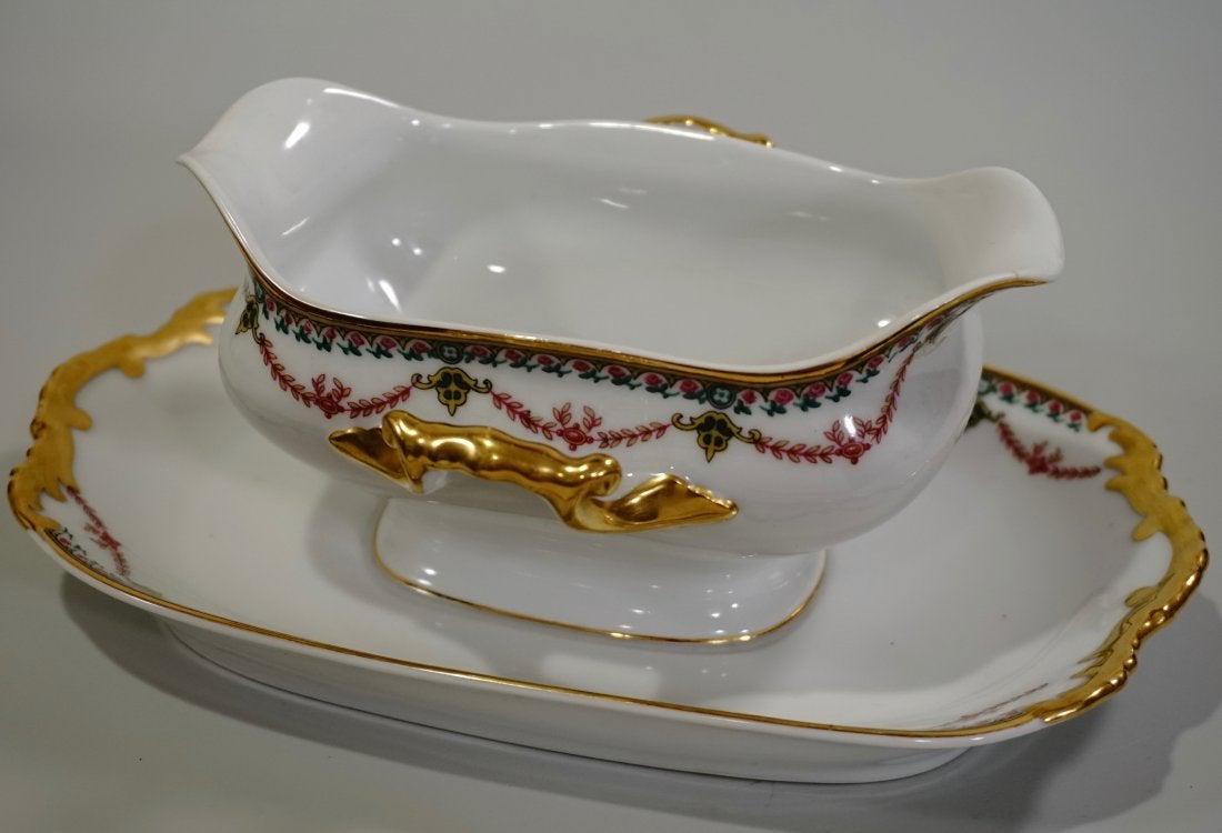 French Vignaud Limoges Gravy Boat Attached Underplate (1 of 9)