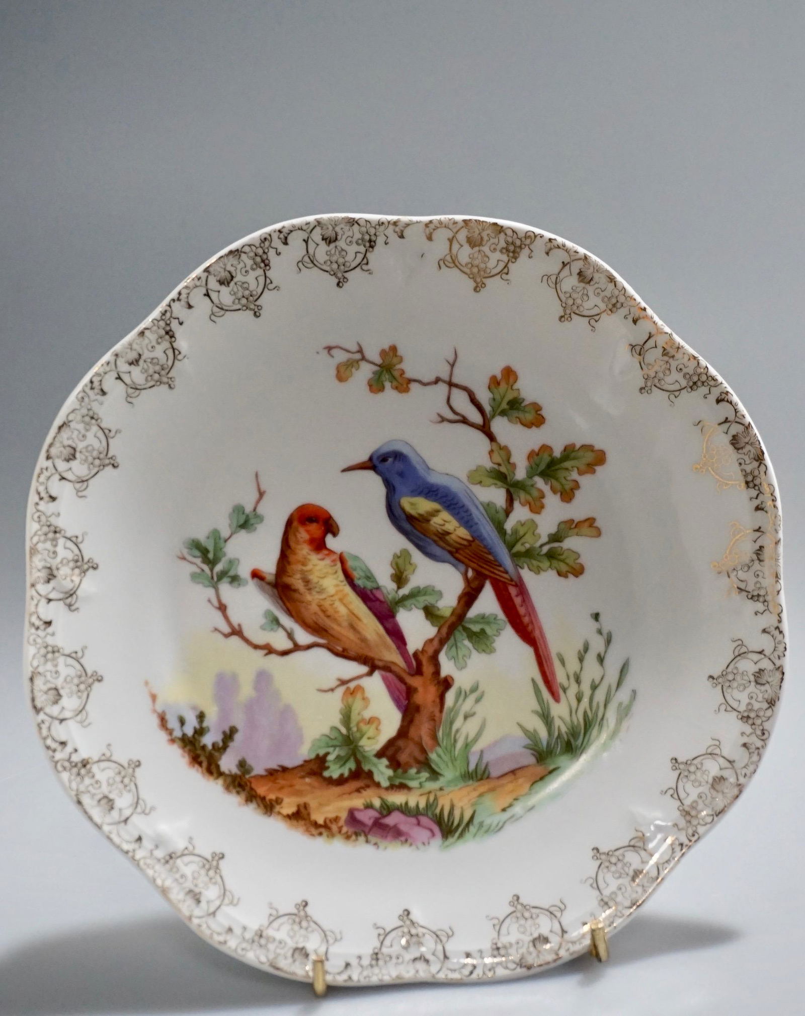 Victorian China ZS Bavaria German Bird Plate (1 of 4)