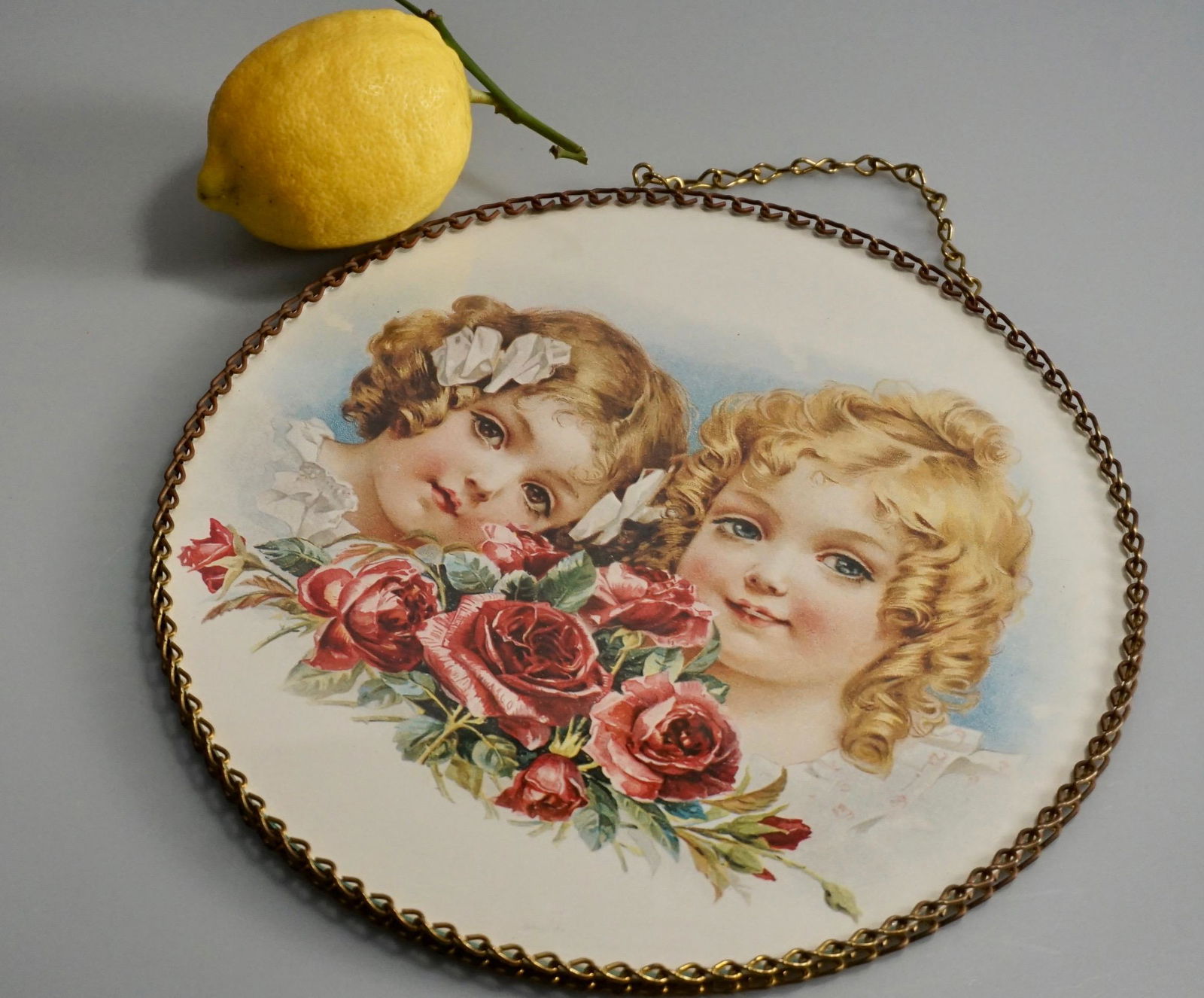 Victorian Girls Roses Chimney Flue Cover (1 of 3)