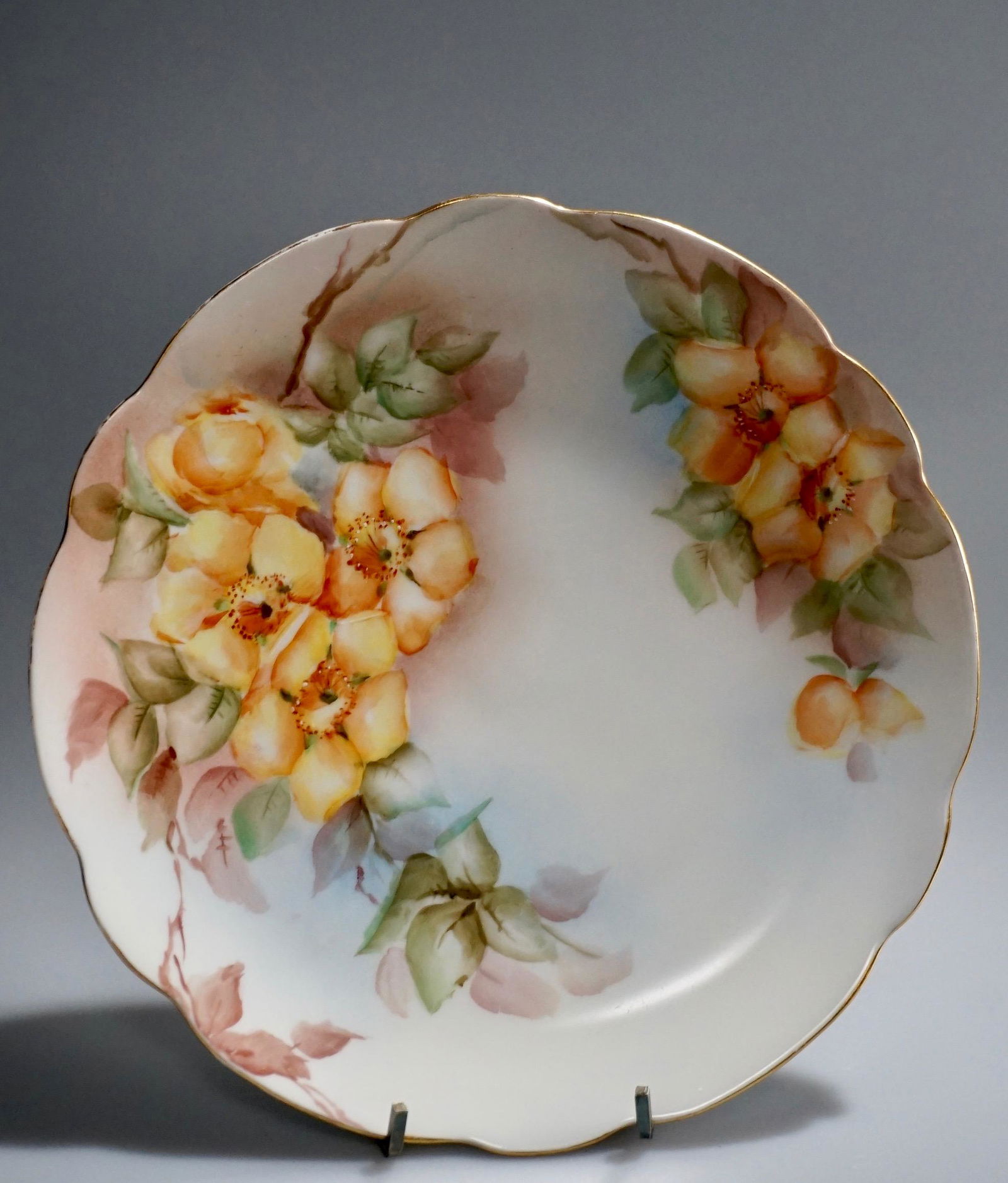 Antique Hand Painted Blossom Bavarian Porcelain Cabinet (1 of 5)