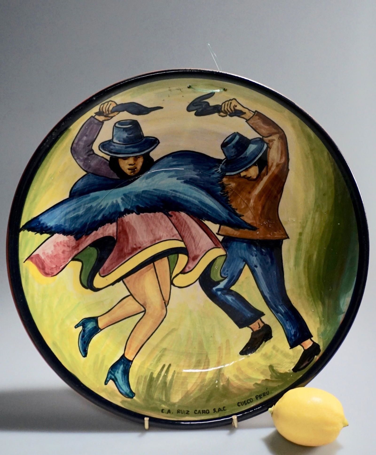 Ruiz Caro Dancers Hand Painted Pottery Cusco Peru SAC (1 of 4)