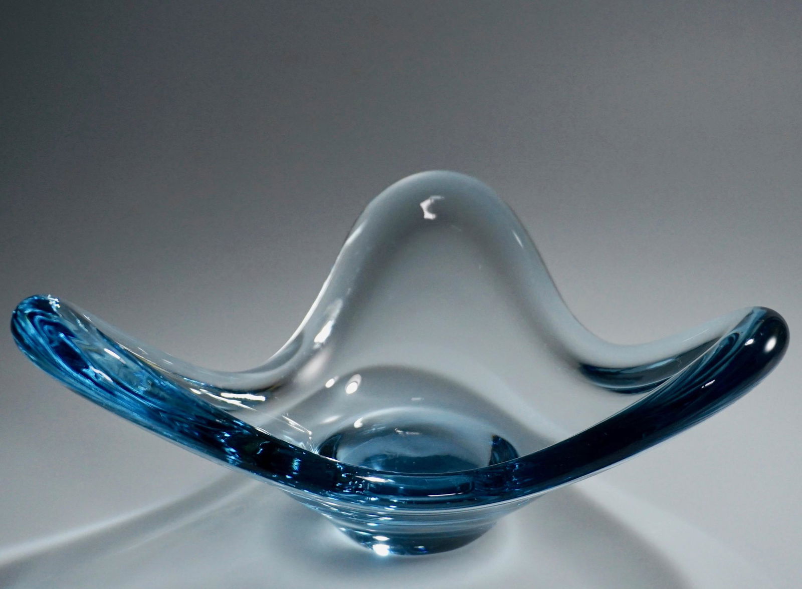 Mid Century Dutch Holmegaard Blue Art Glass Selandia (1 of 6)