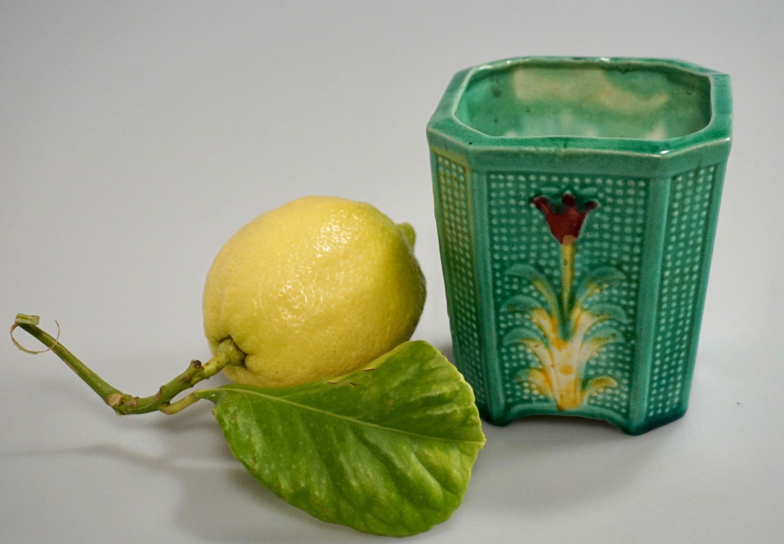 Miniature Majolica Cactus Planter Cachepot (1 of 5)