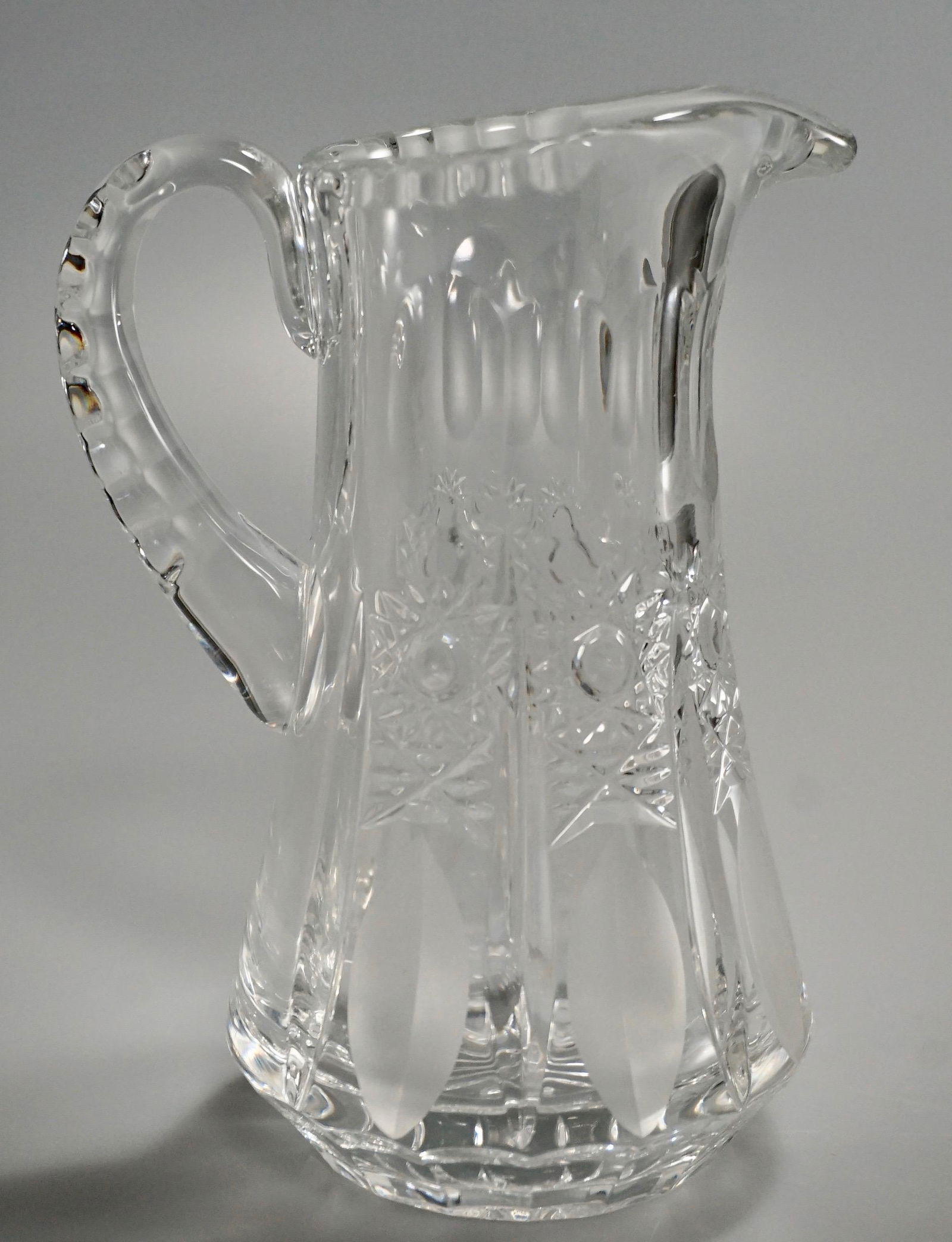 Clear Pressed Cut Glass Pitcher (1 of 6)