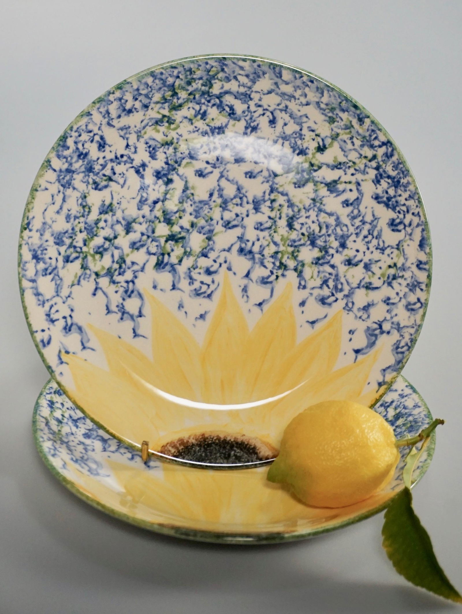 Sponge Decorated Vincent Sunflower Plate Poole Pottery (1 of 5)