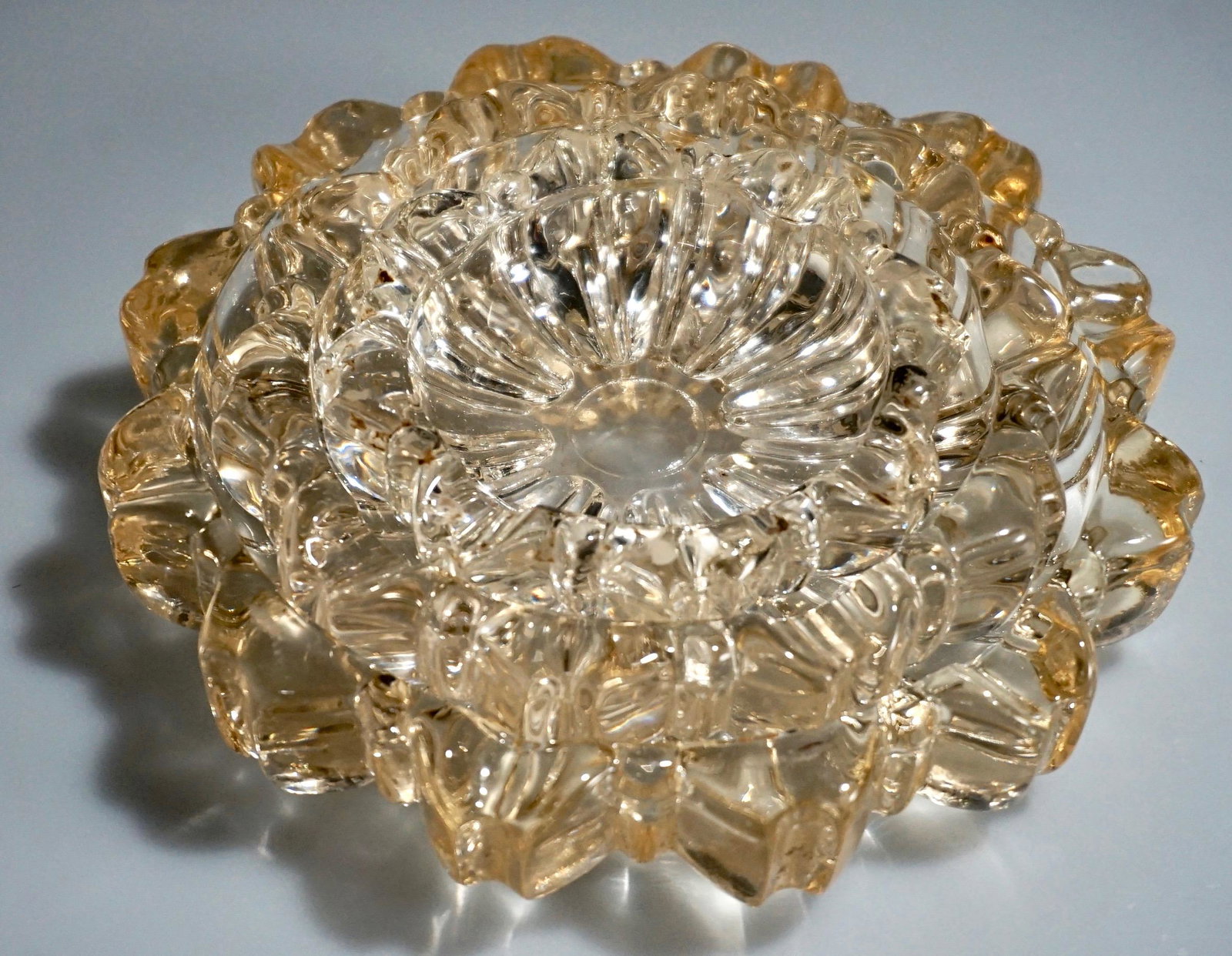 Vintage Snowflake Graduated Ashtray Lot of 3 Pressed (1 of 3)