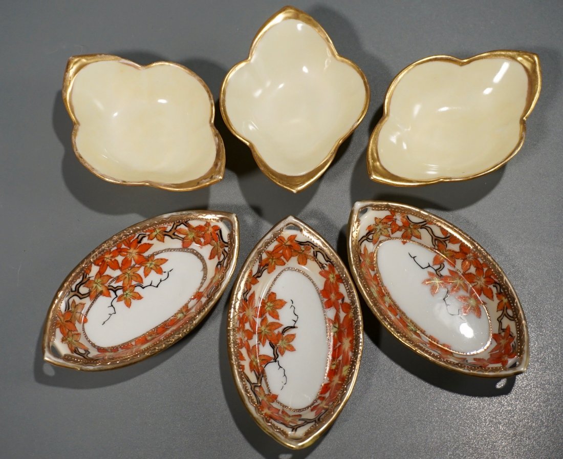 Vintage Porcelain Small Dishes Imperial Nippon: Vintage Porcelain Small Dishes Including Imperial Nippon Approximately 2 1/8 x 3 3/4 inches and 2 7/16 x 3 9/16 inches.
