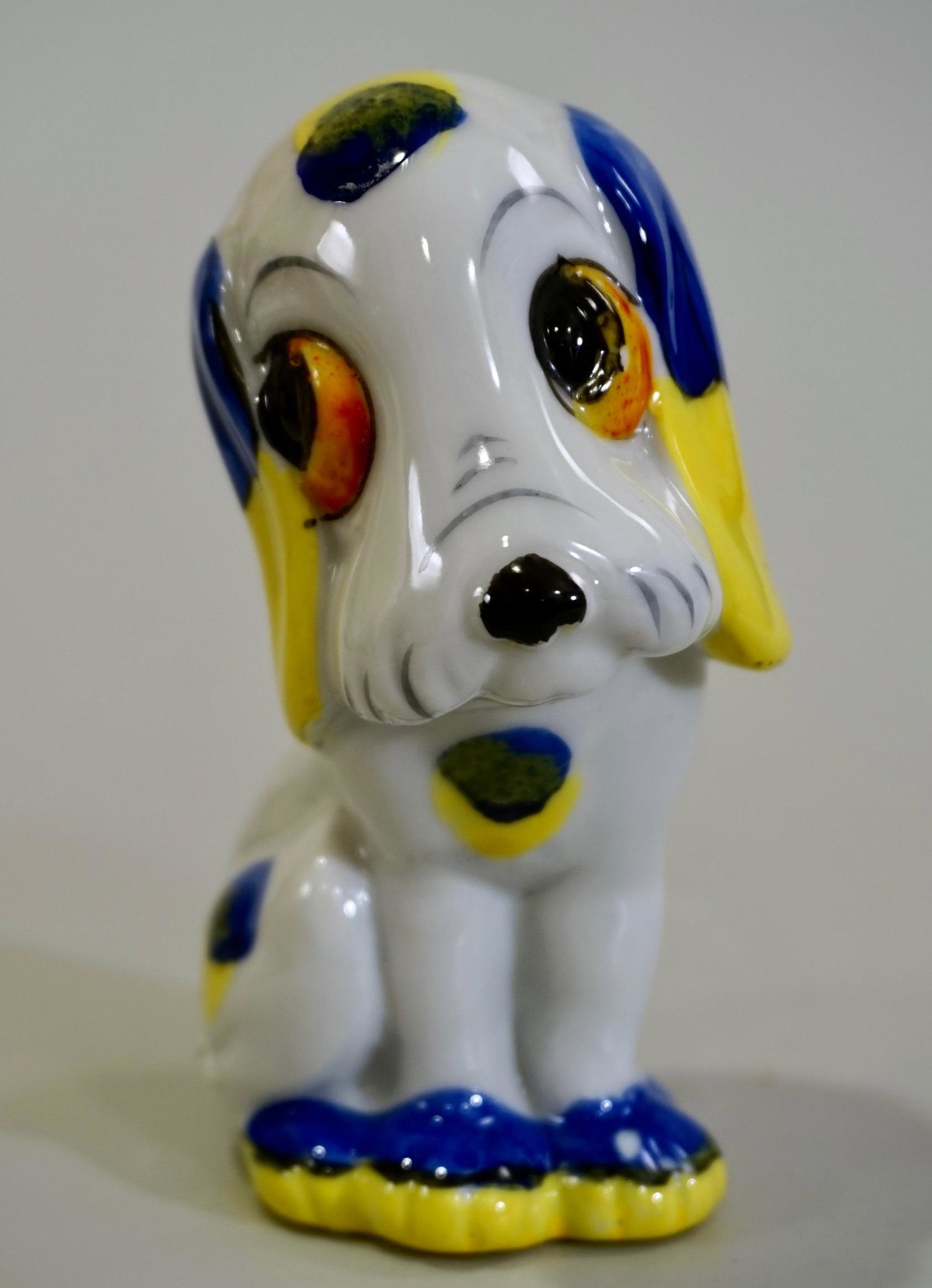 Blue Yellow Dog Vintage 30s Figural Toothbrush Holder (1 of 8)