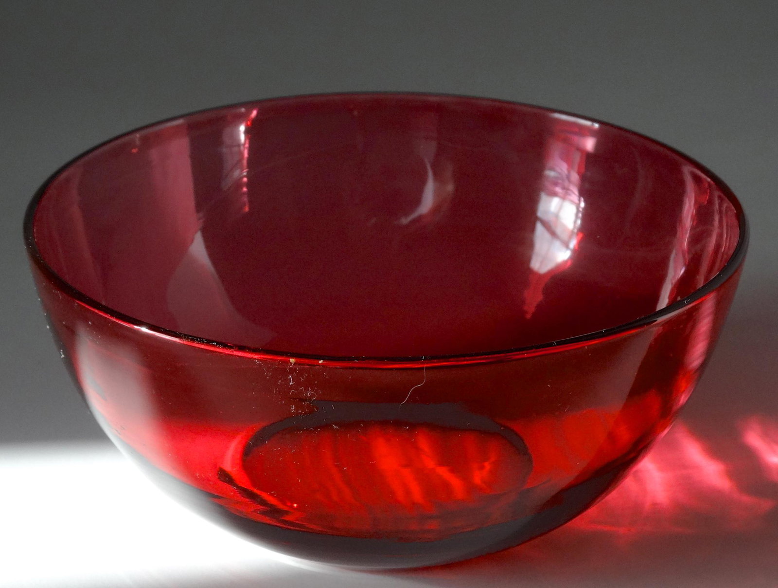 Antique Victorian Ruby Glass Optical Quality Finger Bow (1 of 6)