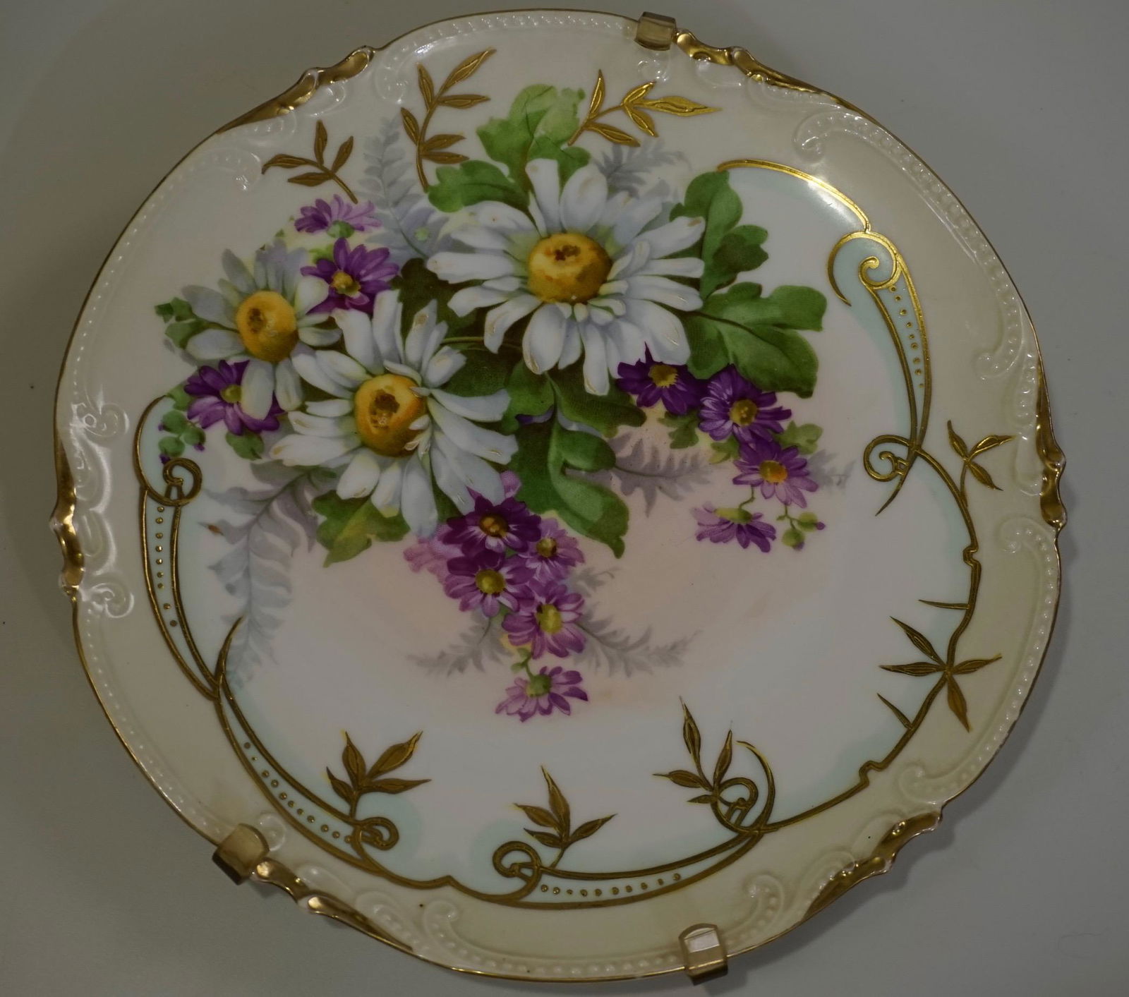 Daisies Hand Painted Antique Porcelain Plate Wall (1 of 4)