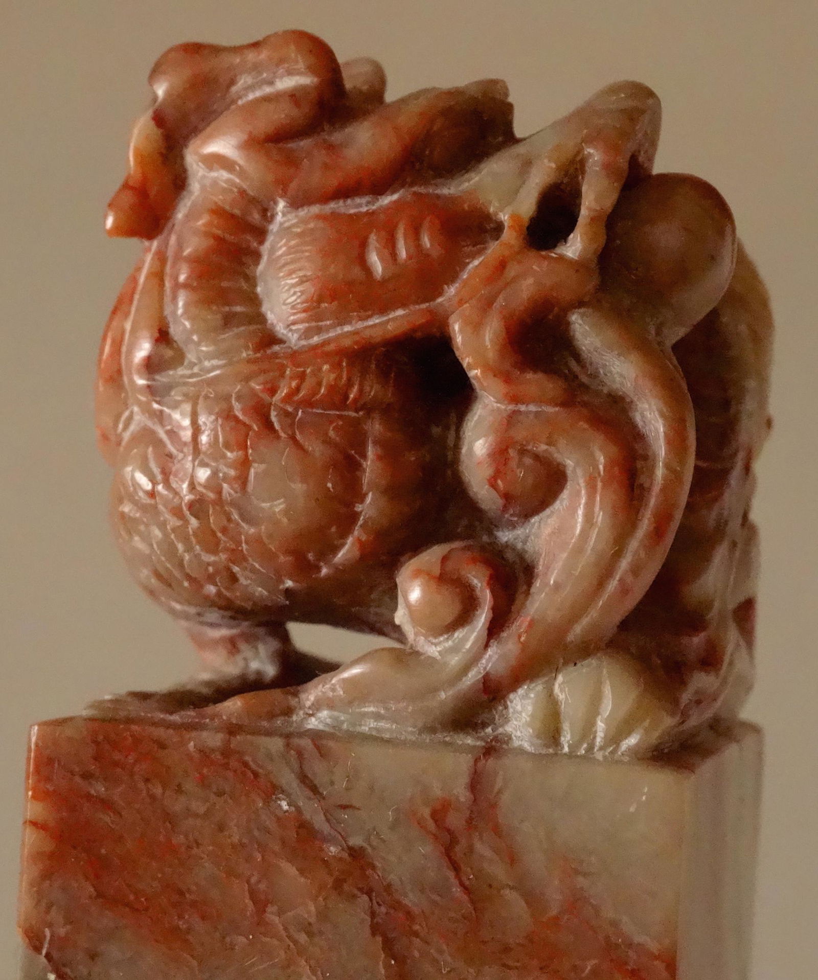Chinese Carved Stone Dragon Seal Unusually Large (1 of 6)