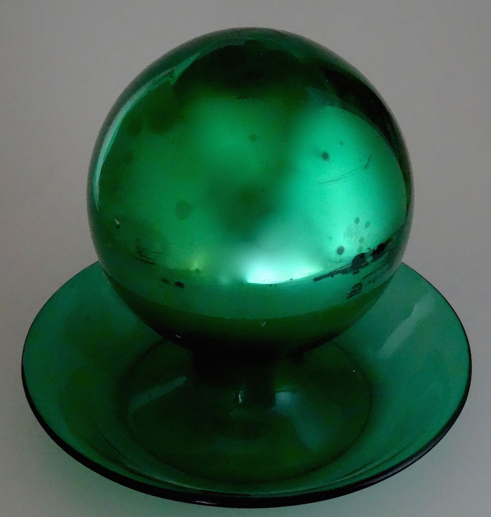 Antique Fortune Teller Green Glass Witch Ball Large (1 of 7)