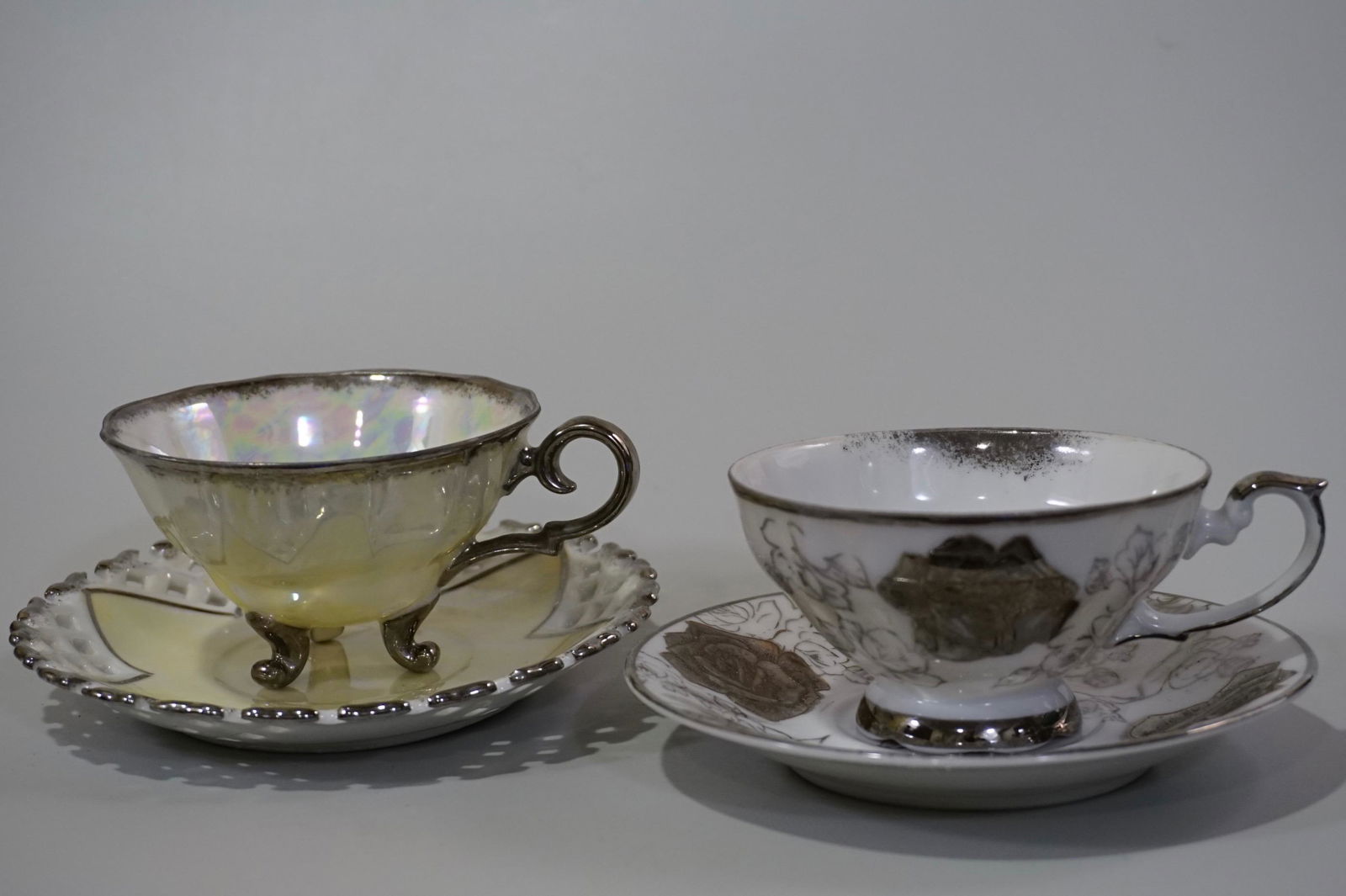 Silver Overlay Porcelain Marco Teacup & Iridescent (1 of 11)