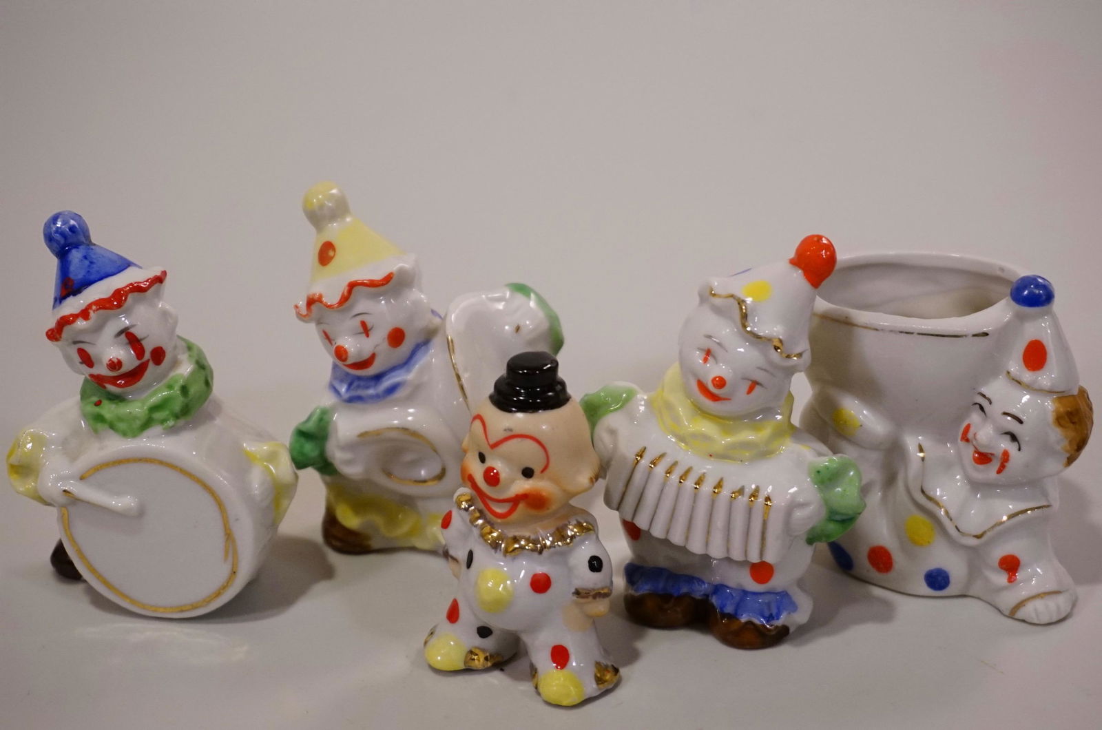 Musical Clown Band Vintage Figurine Group Hand Painted (1 of 5)