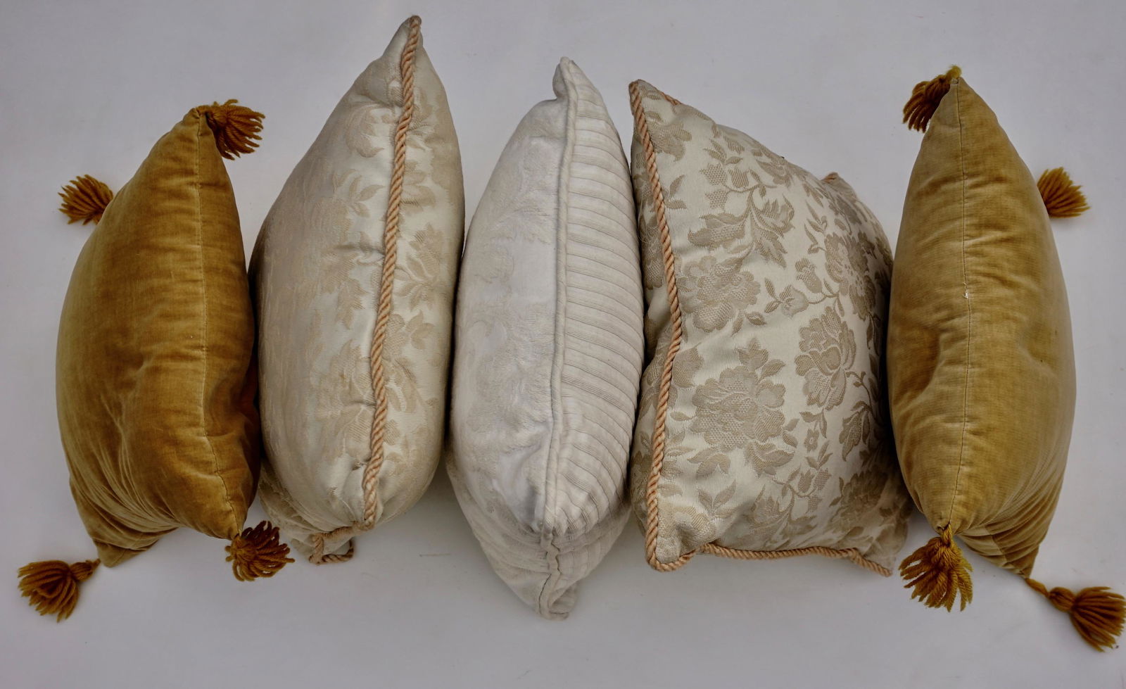 Off White and Yellow Designer Pillows Lot of 5 (1 of 4)