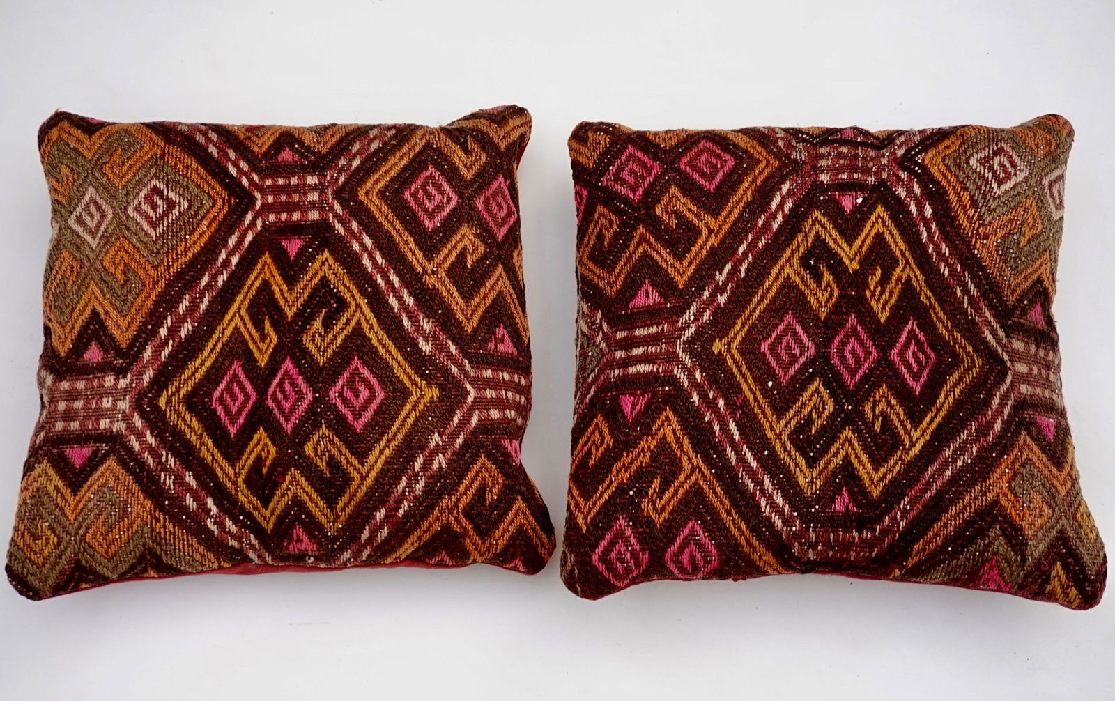 Antique Rug Designer Pillow Lot of 2 Hand Made Pillows (1 of 6)