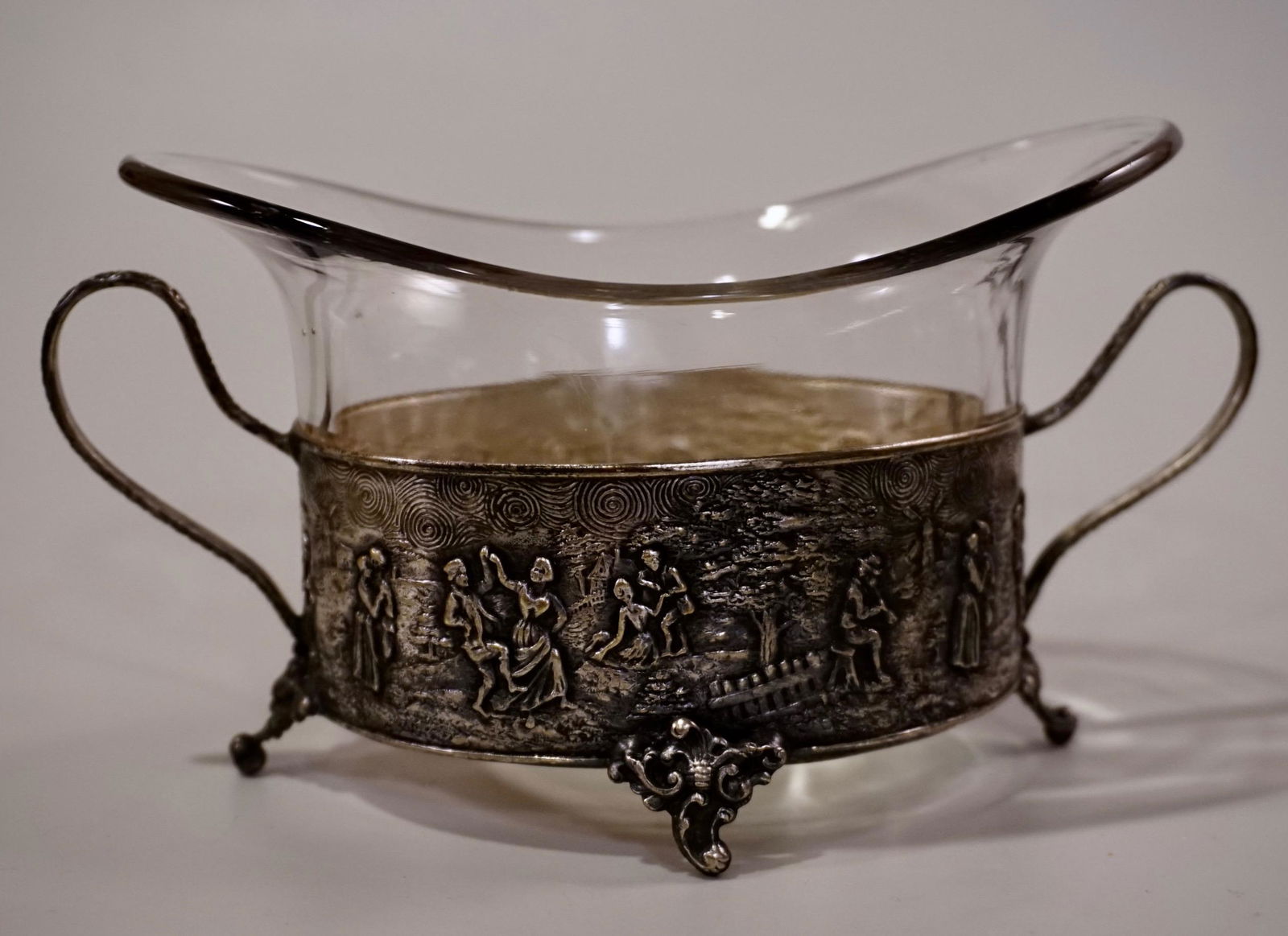 Dutch Repousse Silver Plate Candy Dish Glass Insert (1 of 6)