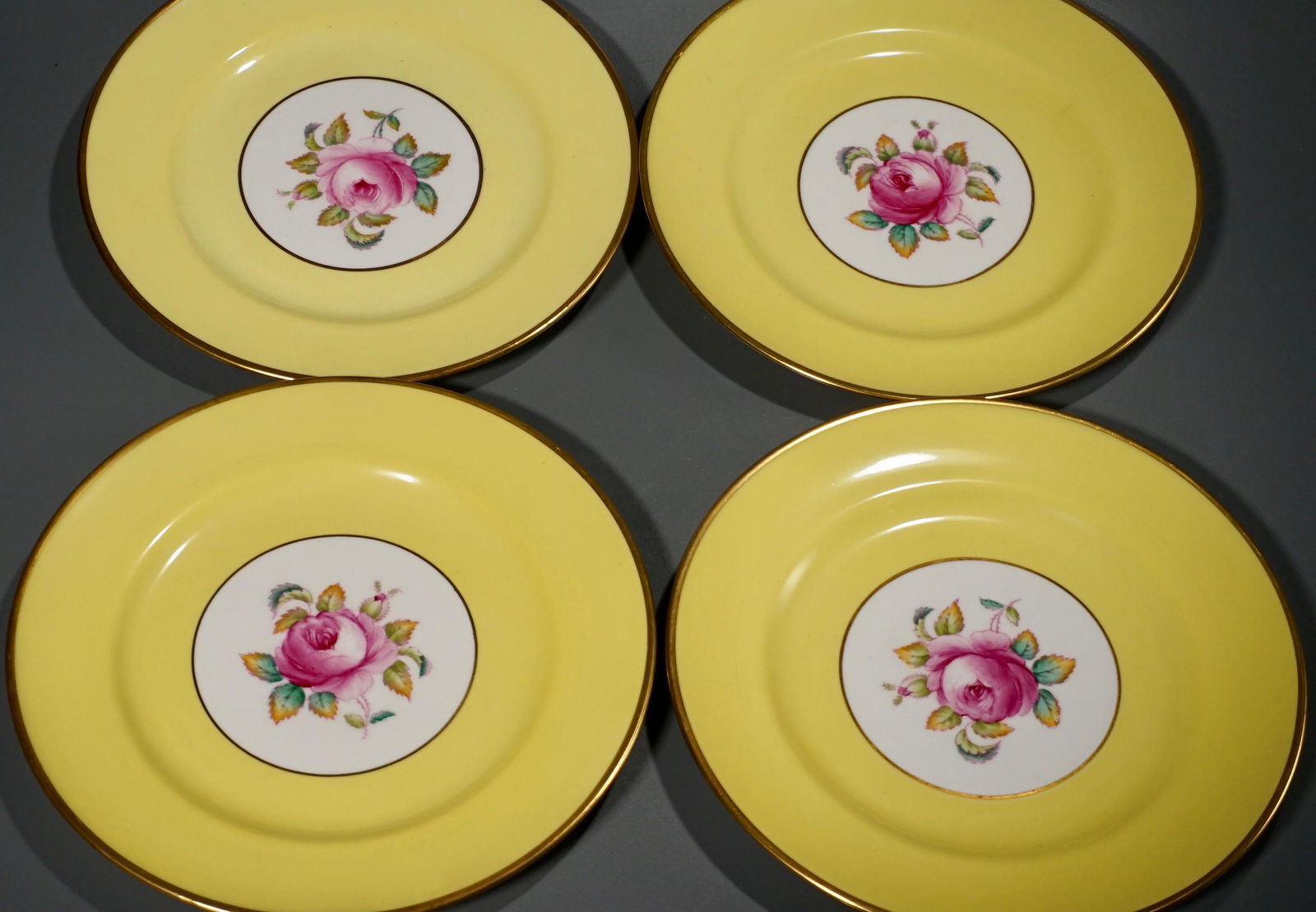 Vintage Pink Rose Yellow Dessert Plate New Chelsea (1 of 5)