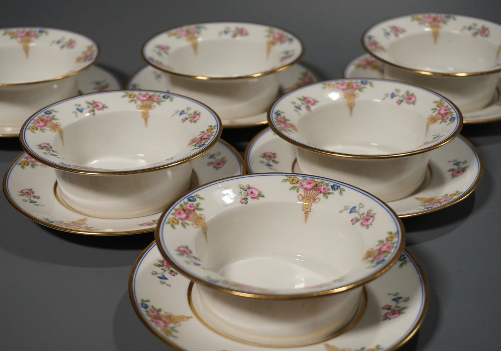 GDA Limoges Porcelain Ramekins Underplates 6 sets (1 of 6)
