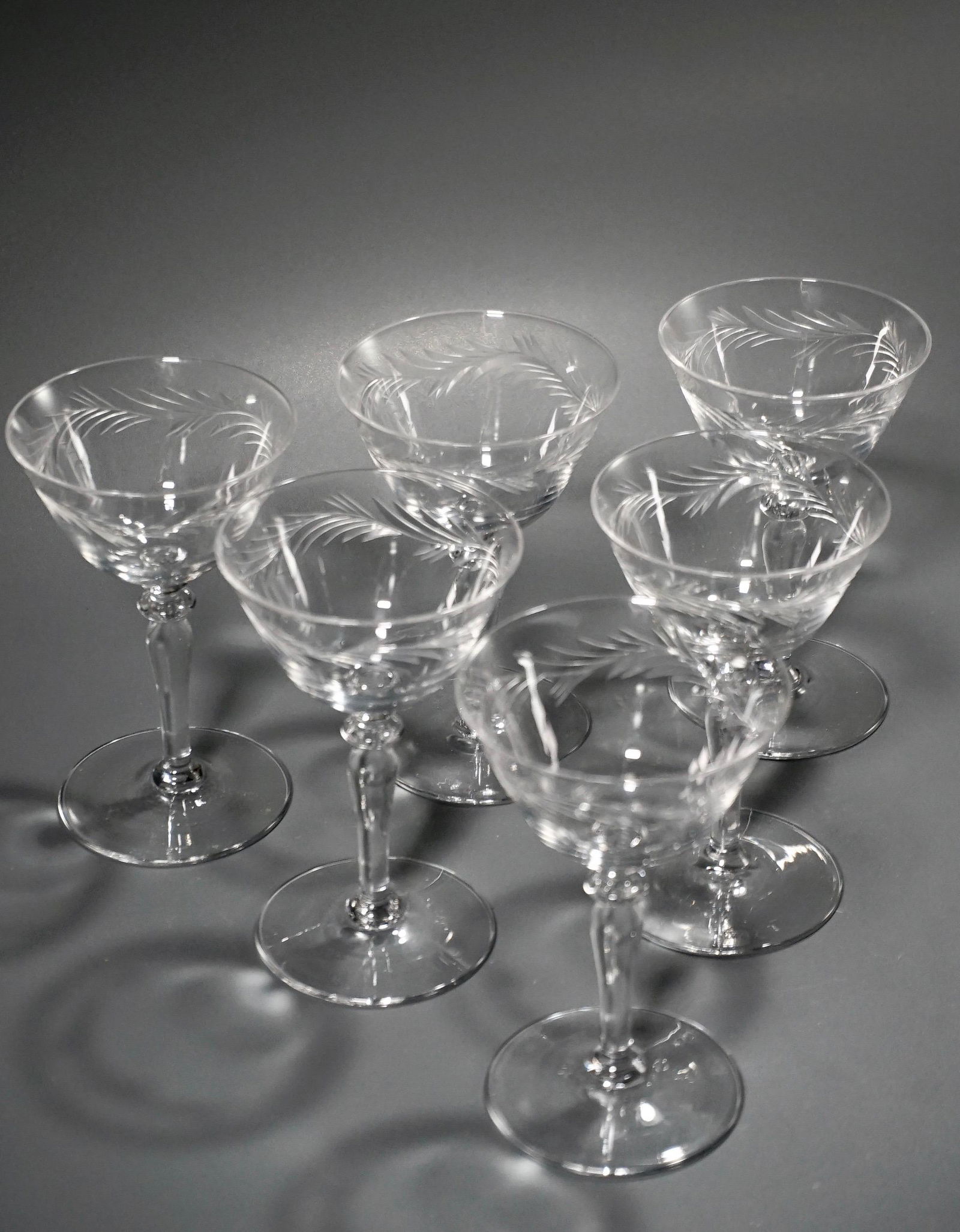 Vintage Elegant Stemware Cocktail Glasses Cut Glass (1 of 5)