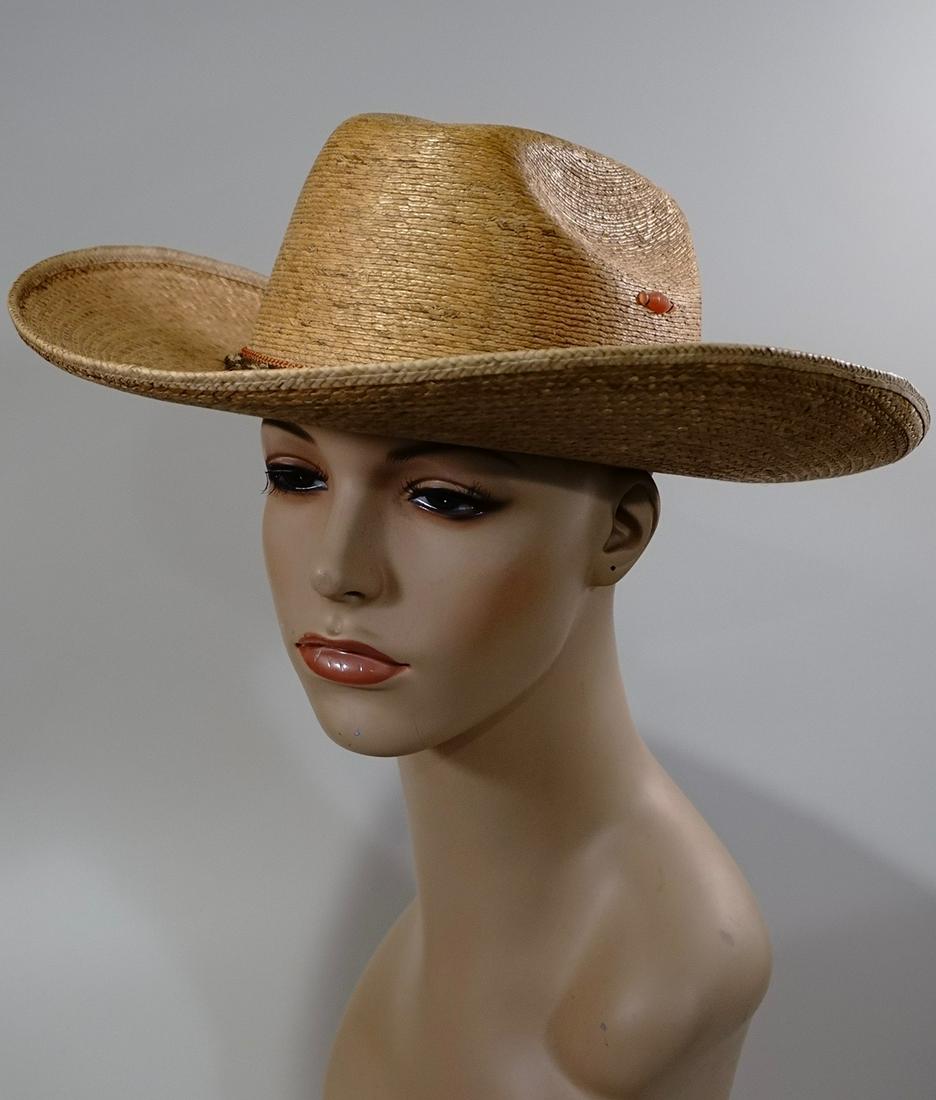 Straw La Palma Cowboy Sombrero Hat: Straw La Palma Cowboy Sombrero Hat Approximately 16 x 14 x 4 1/2 inches; approximately 22 1/2 circumference.