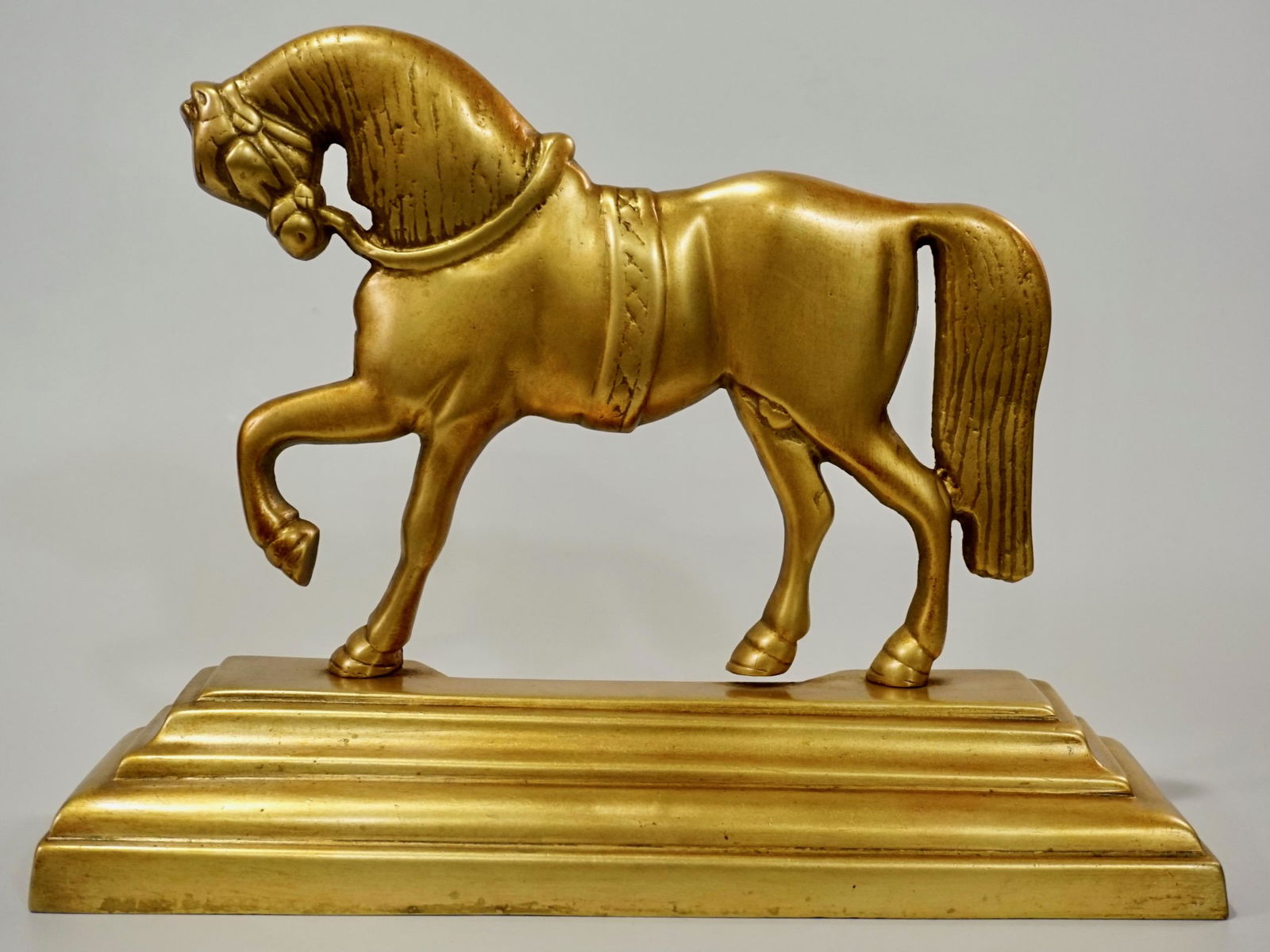 Antique Victorian Cast Brass Horse Doorstop (1 of 6)