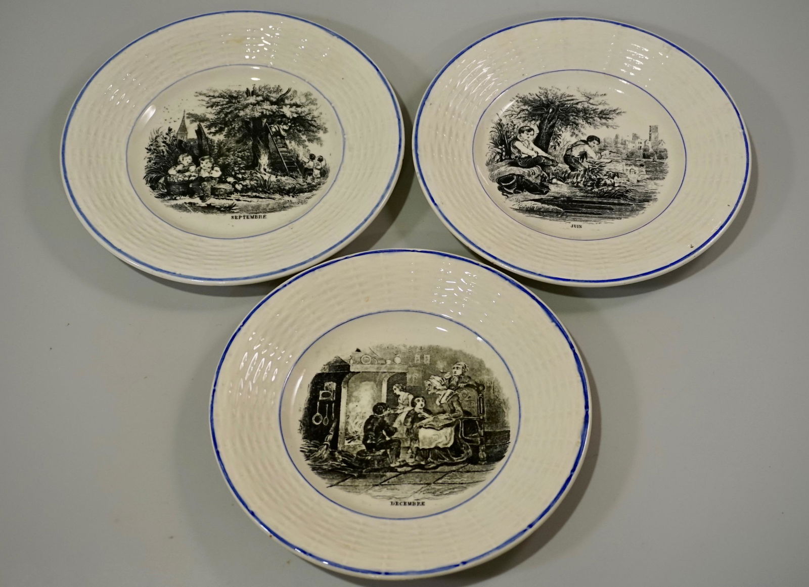 Digoin Sarreguemines French Faience Plates Lot of 3 (1 of 7)