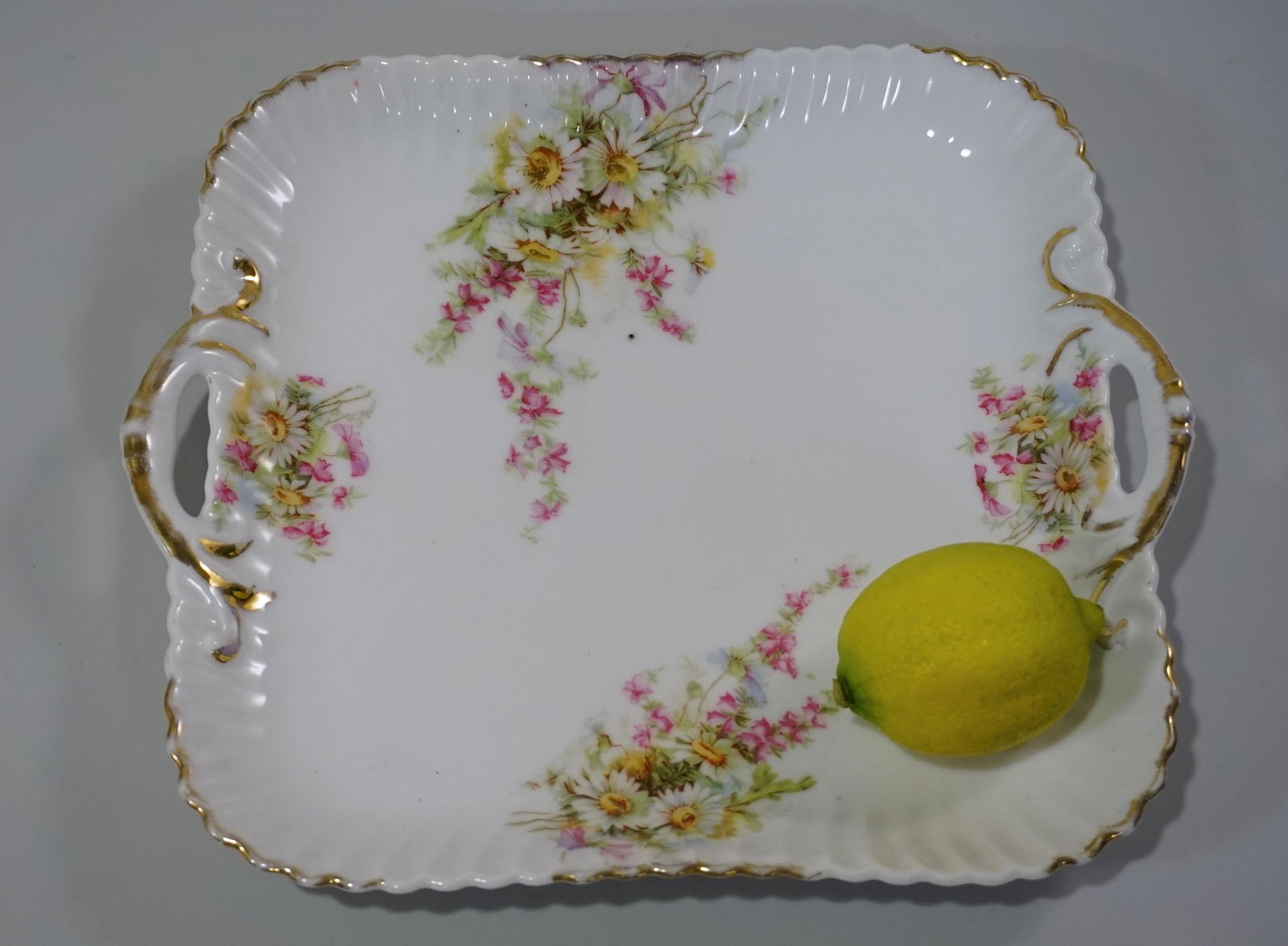 Vintage Handled Rectangular Porcelain Serving Tray (1 of 4)