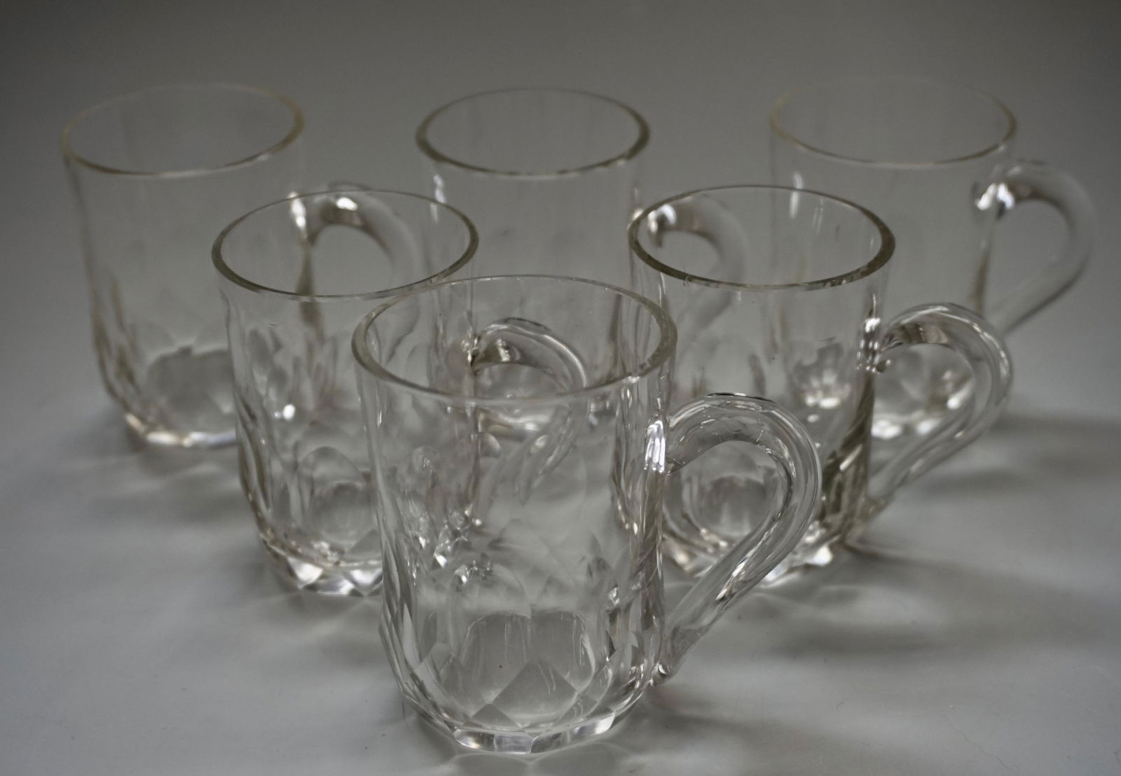 Antique Cut Glass Crystal Mugs Drinking Glasses Lot of (1 of 7)