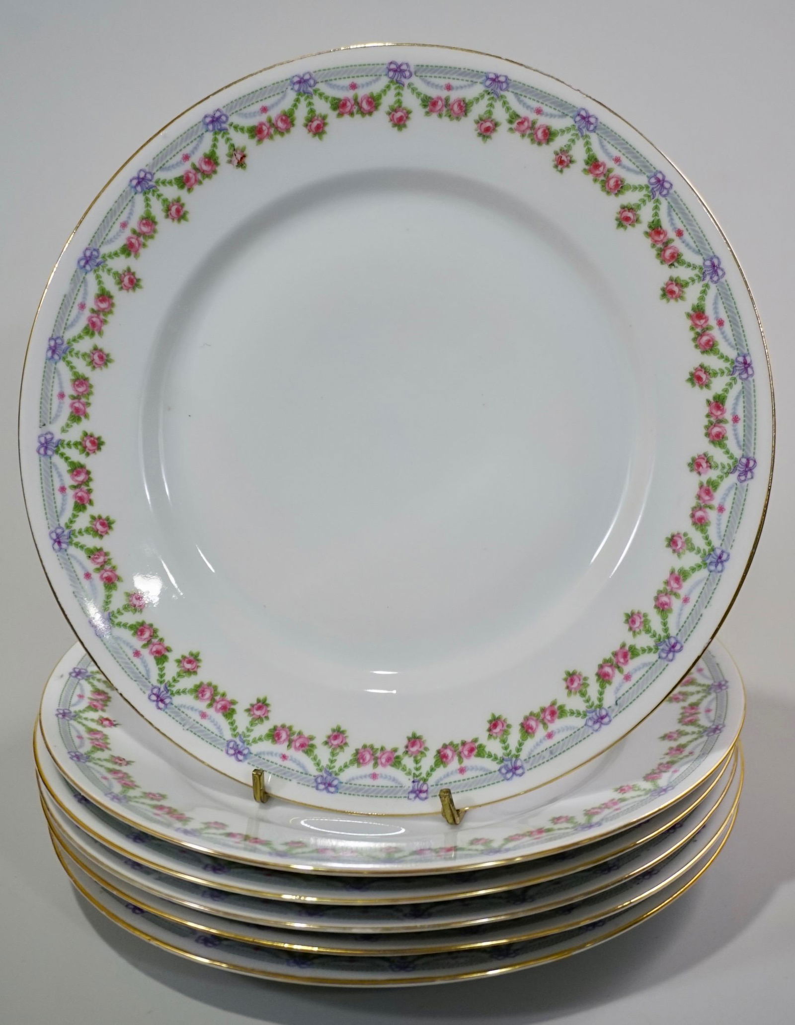 Vintage Austrian Porcelain Dinner Plate Lot of 6 Plates (1 of 3)