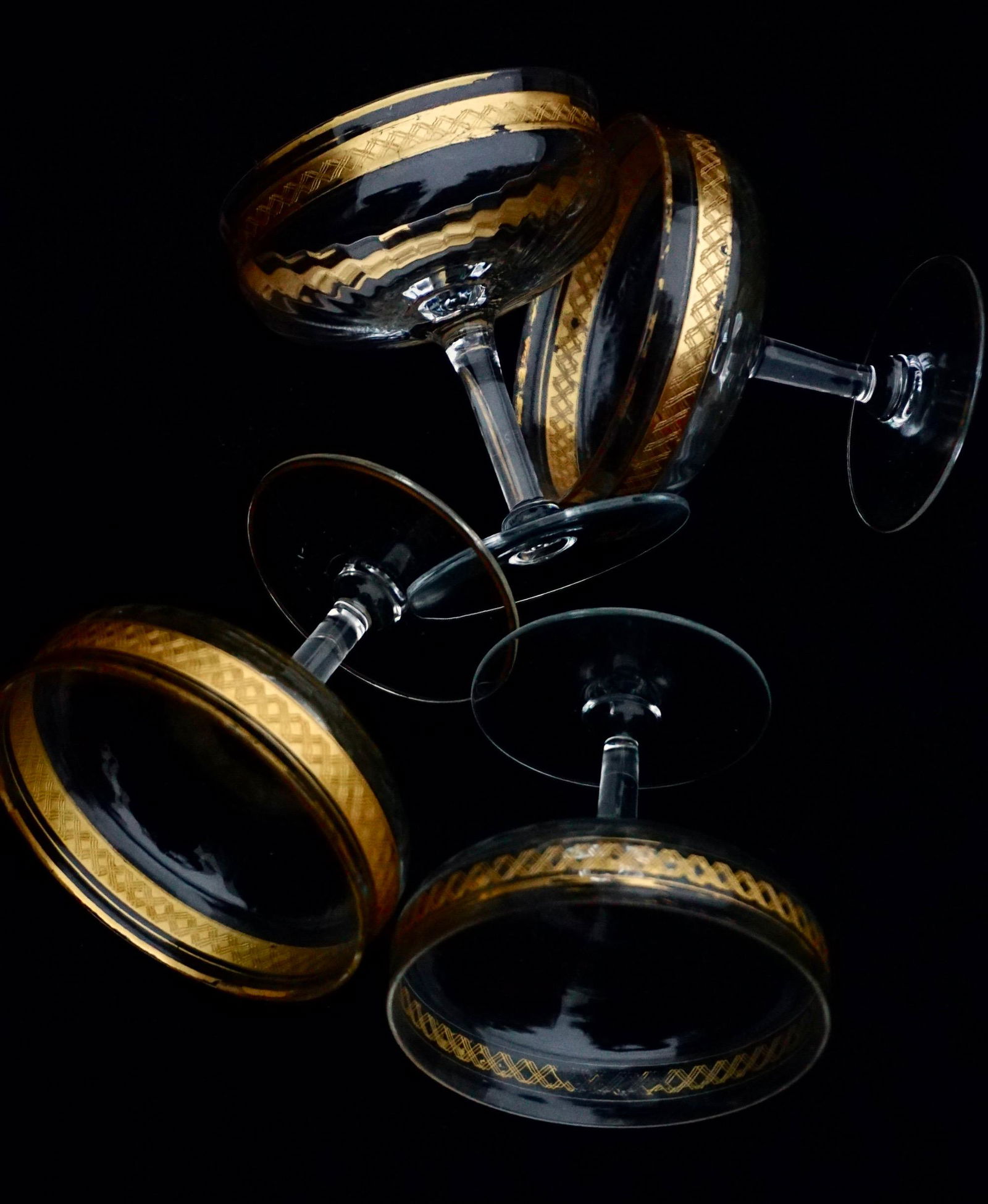 Gold Band Champagne Coupe Sherbet Glass Vintage (1 of 4)