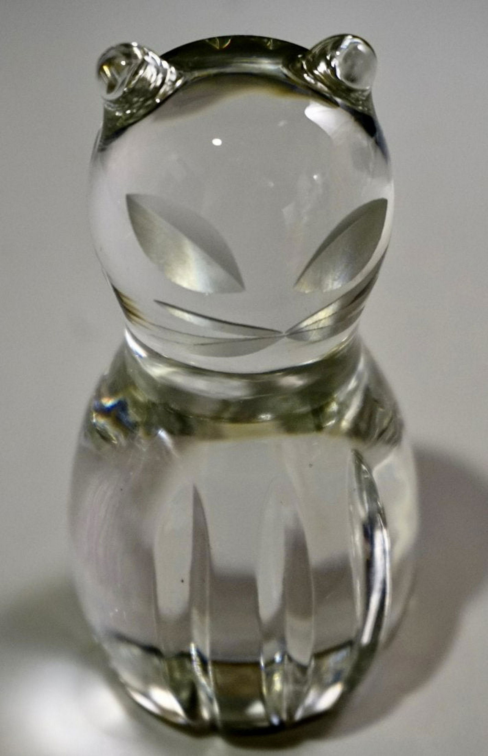 Cat Paperweight Spode Lead Crystal Modern Abstract (1 of 5)