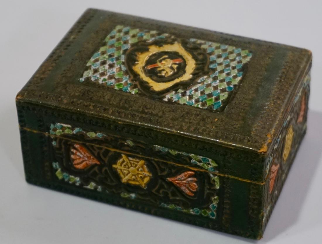 Vintage Italian Tooled Leather Trinket Box (1 of 6)