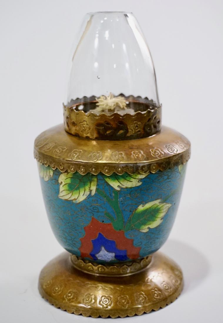 Chinese Opium Den Cloisonne Enamel Vapour Lamp (1 of 5)